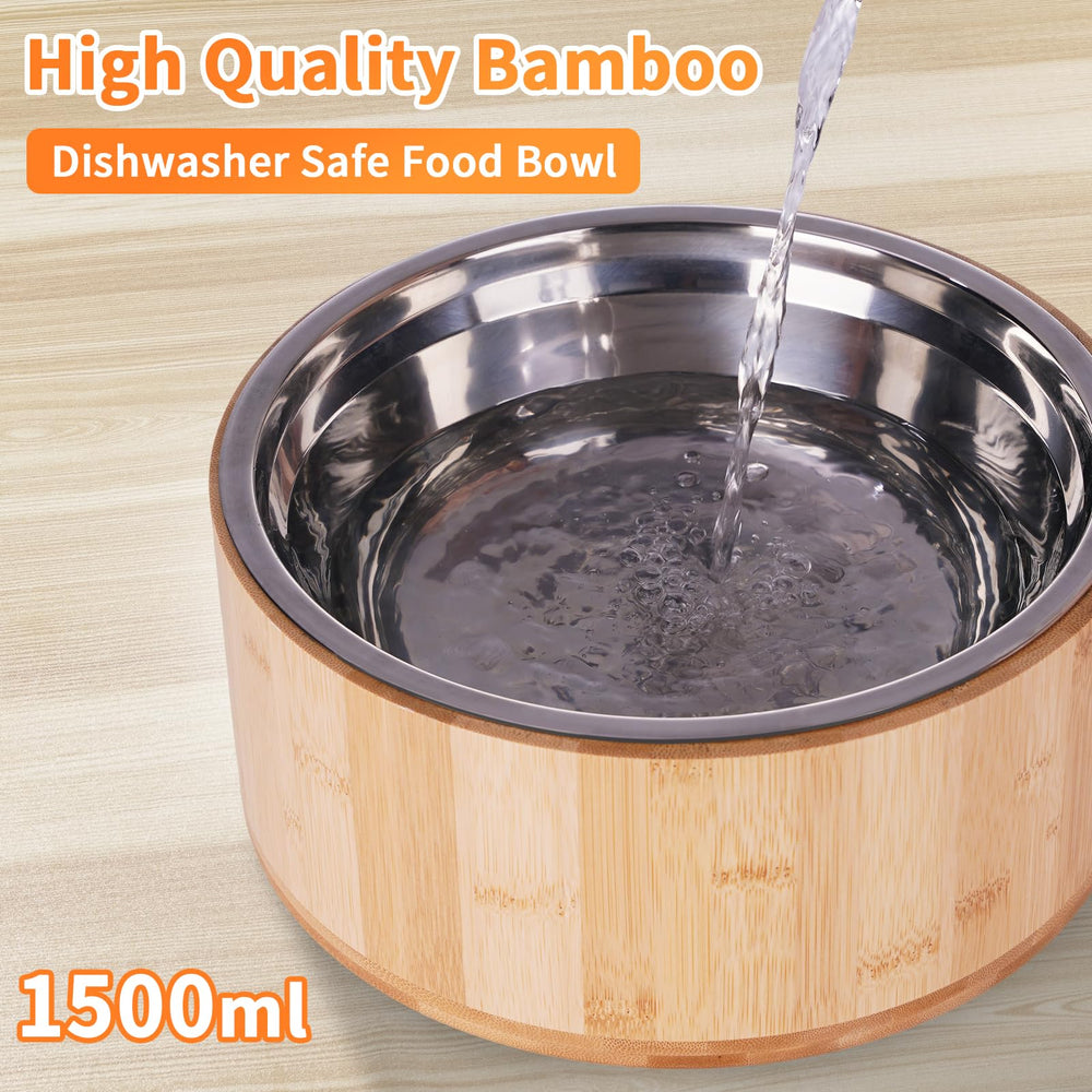 Kevideawl gamelles doubles bois et inox avec capacité pratique de 1,5 L.