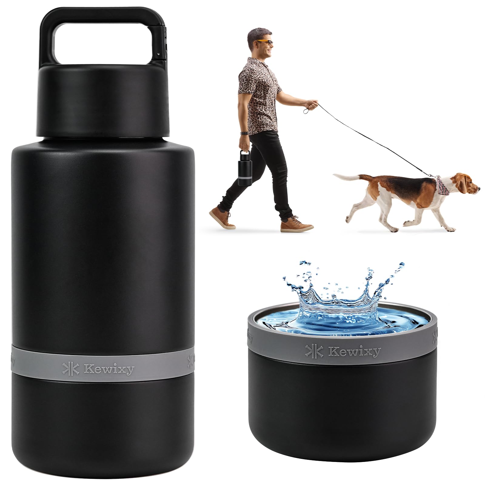KEWIXY bouteille eau chien isolee – maintien eau fraîche pour randonnées