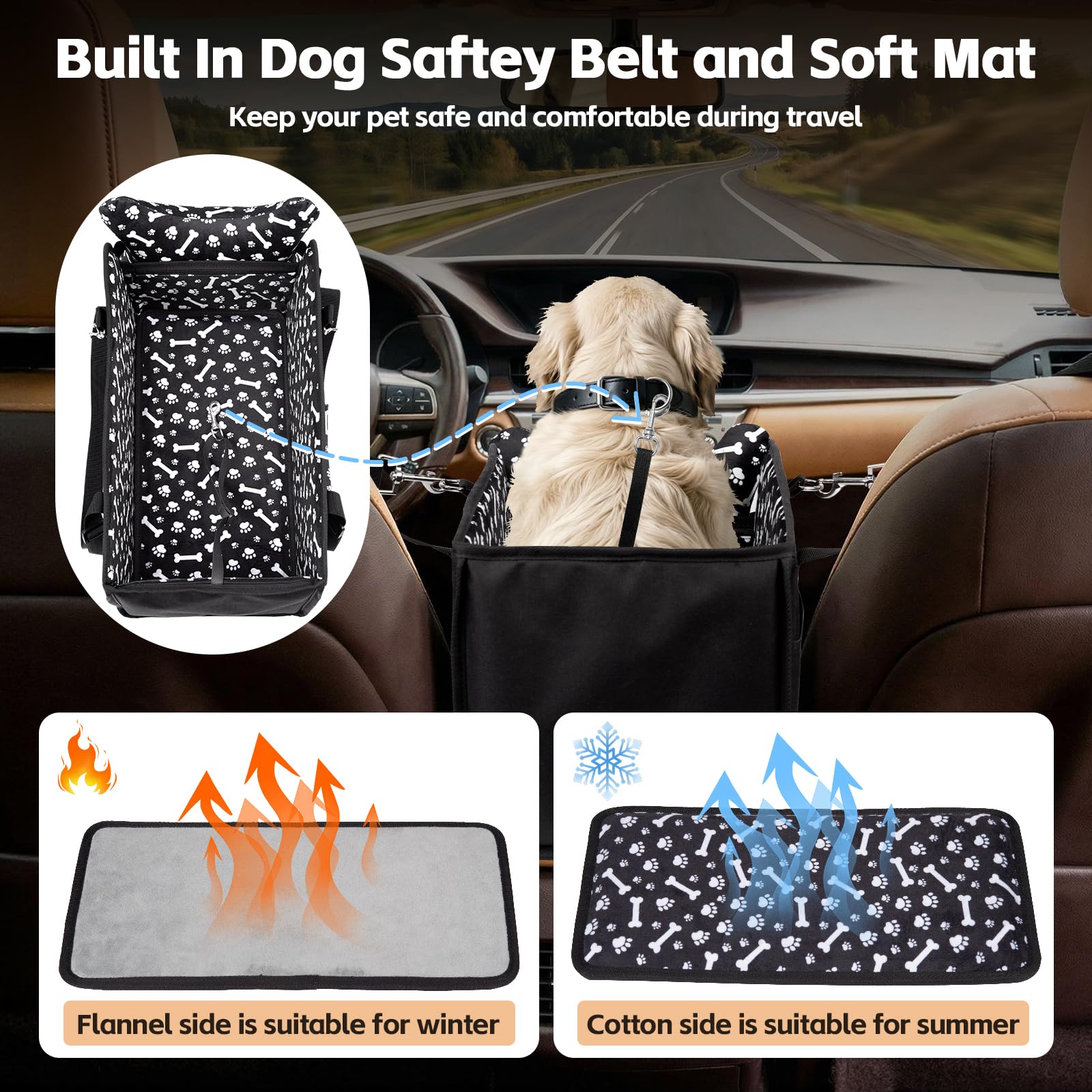 Kfonla ceinture securite integree : securite supplementaire pour votre animal.