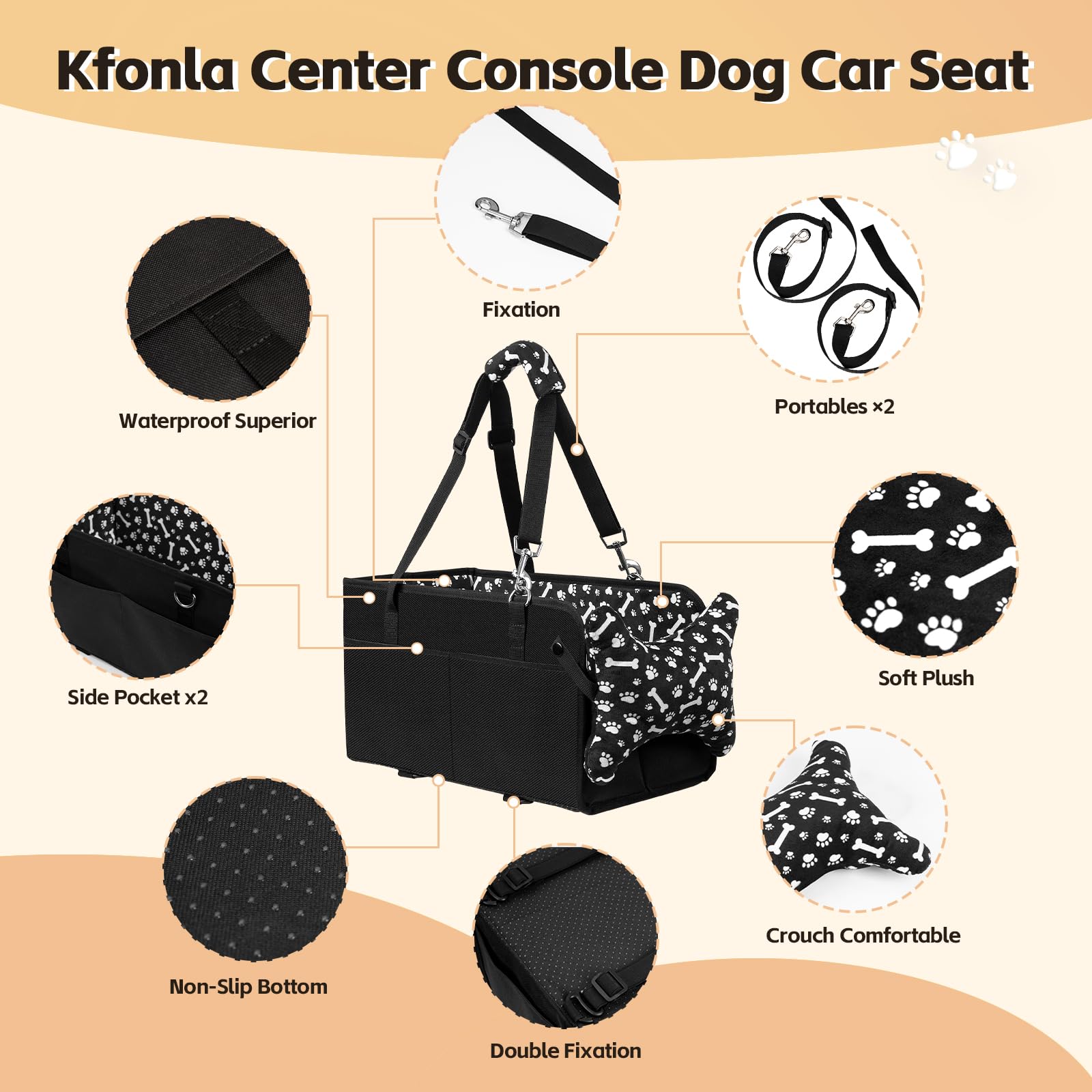 Kfonla coussin doux avant/arriere : confort immediat pour le compagnon.