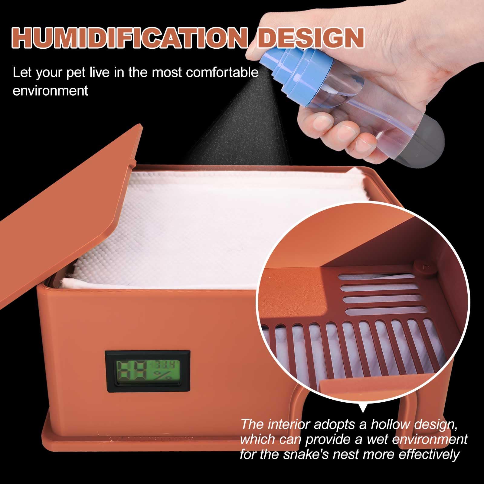 KFPSHLQE Refuge serpent dimensions compactes, idéal pour petits reptiles.