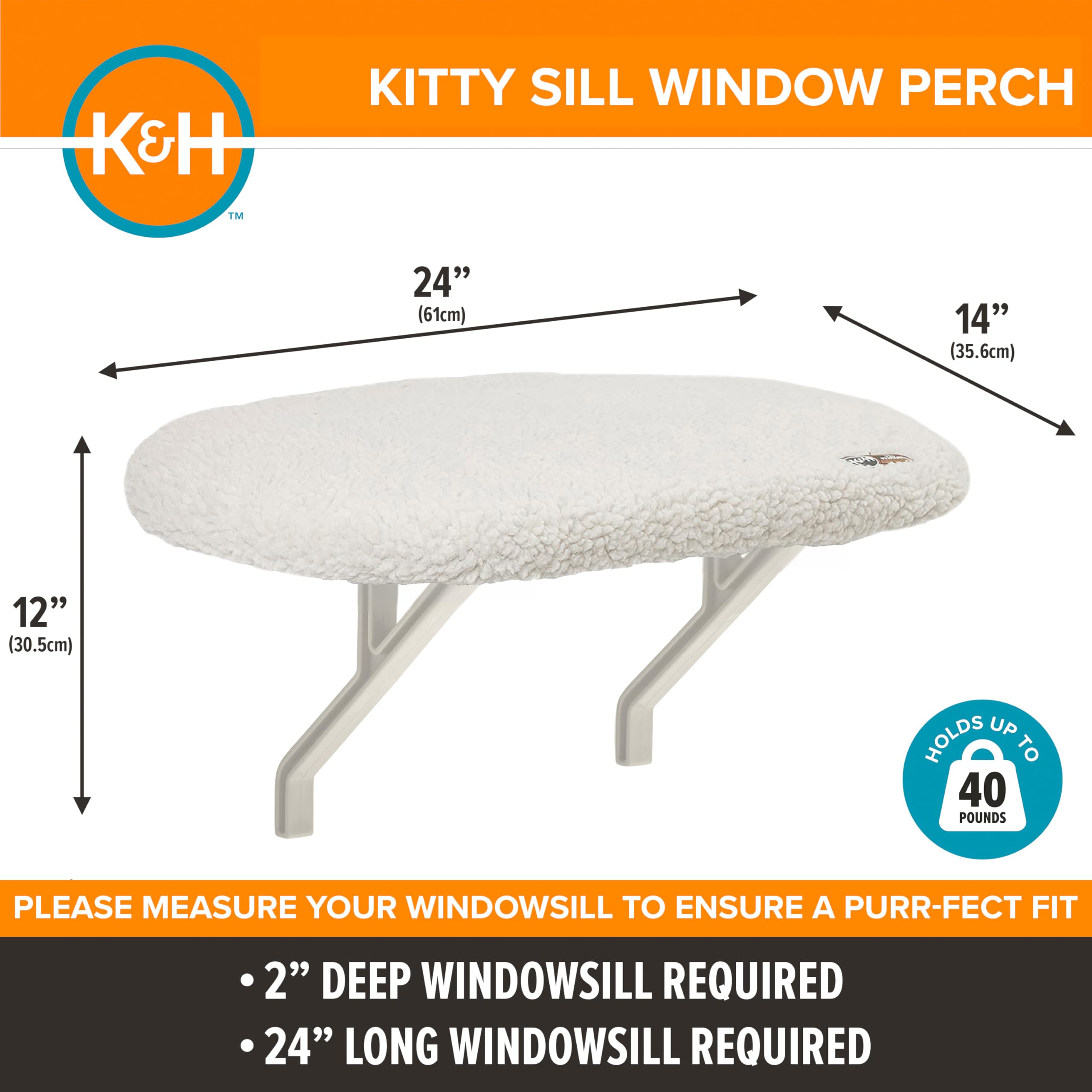 K&H Kitty Sill, perchoir fenêtre robuste jusqu’à 40 lb.