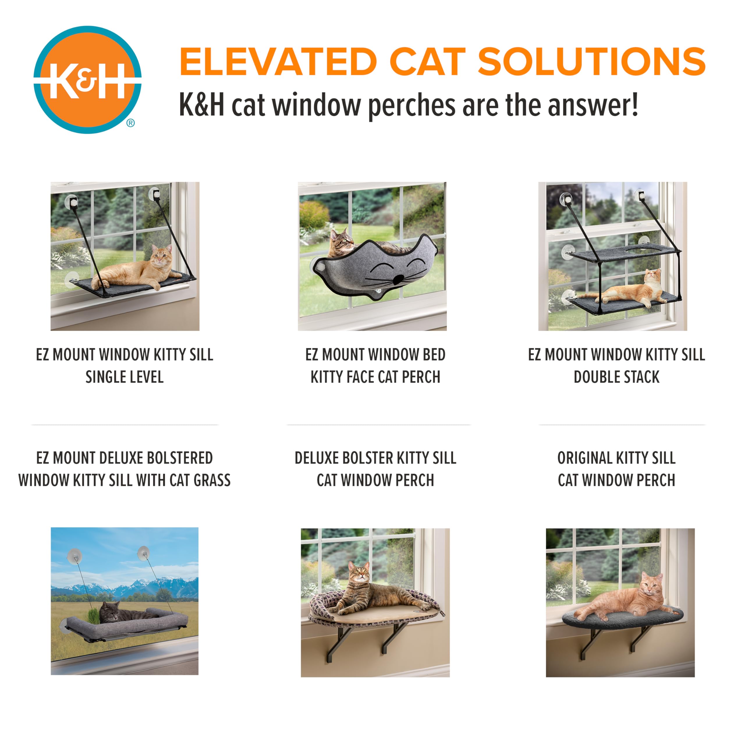 K&H Kitty Sill installation facile avec adhésifs et vis.