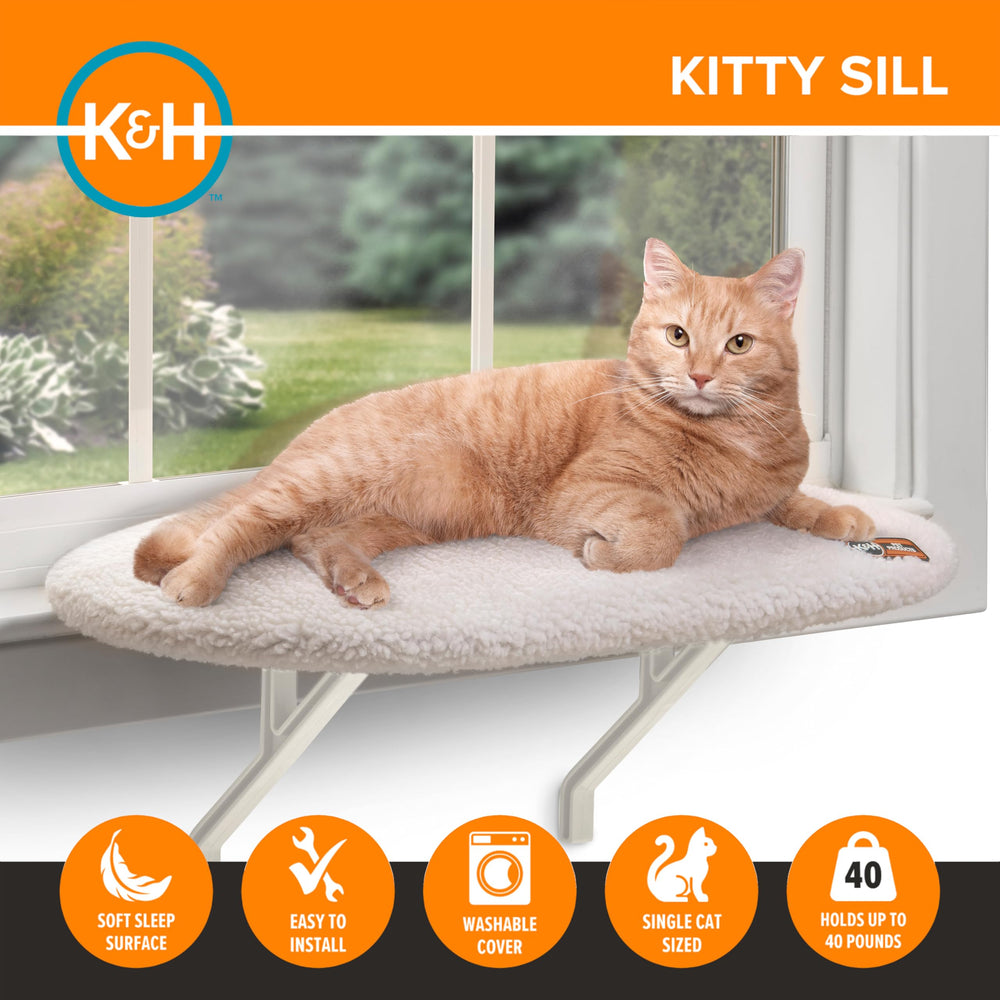 K&H Kitty Sill version chauffante, thermostat intégré pour chaleur.