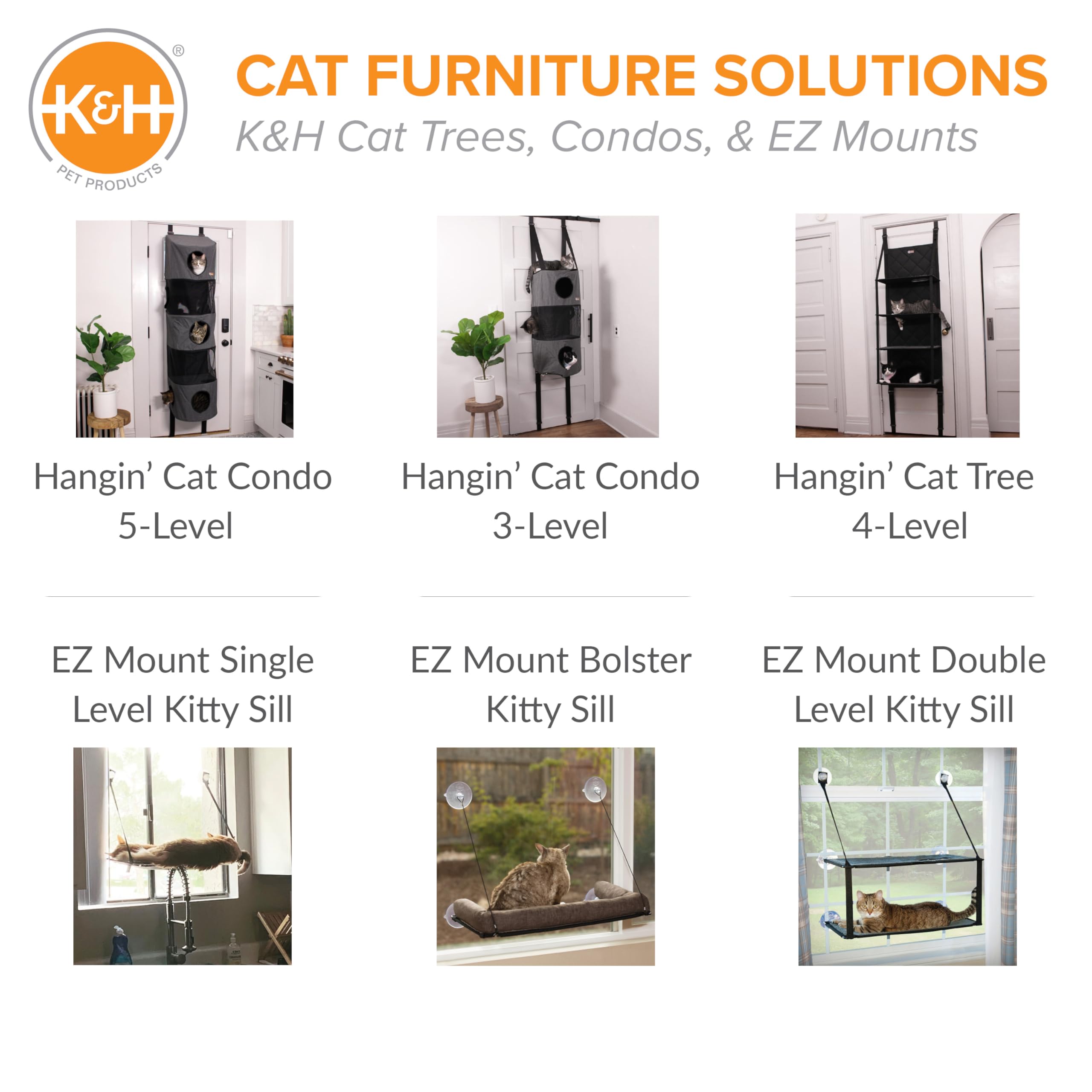 K&H Pet EZ Mount Window Sill: configuration multi-niveaux pour plusieurs chats.