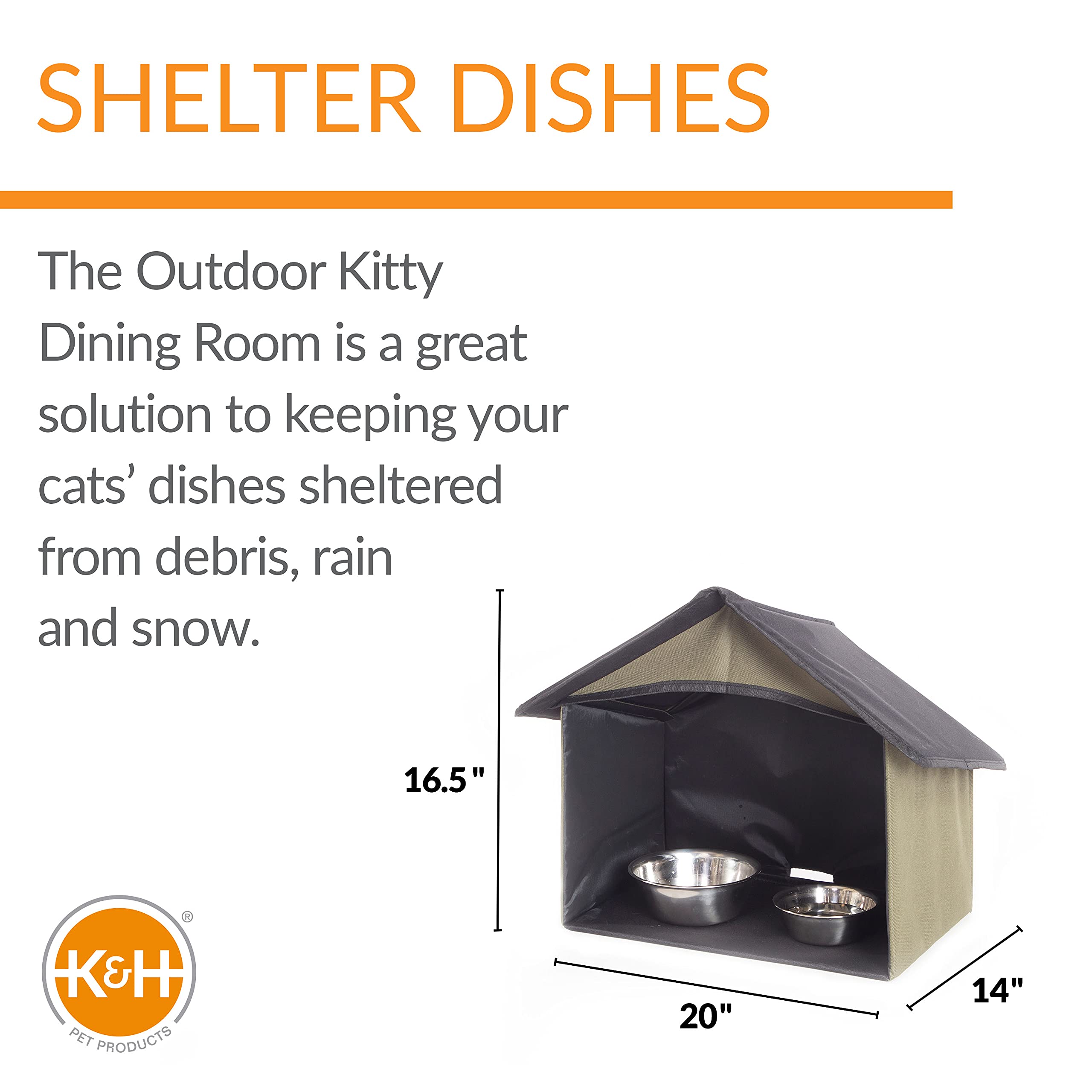 K&amp;H Outdoor Dining Room protège les débris et la nourriture des intempéries.