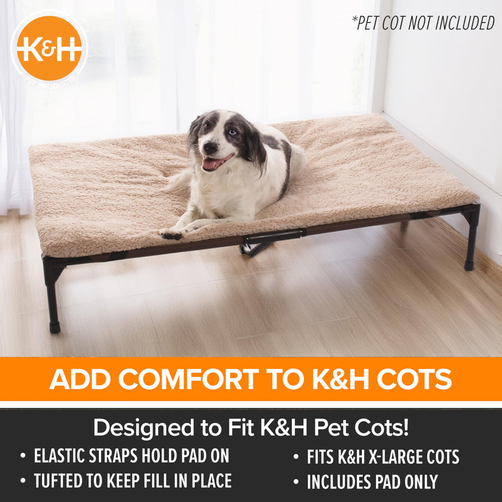 Coussin cot-pour-chien K&H avec sangles elastiques, stabilité assurée.