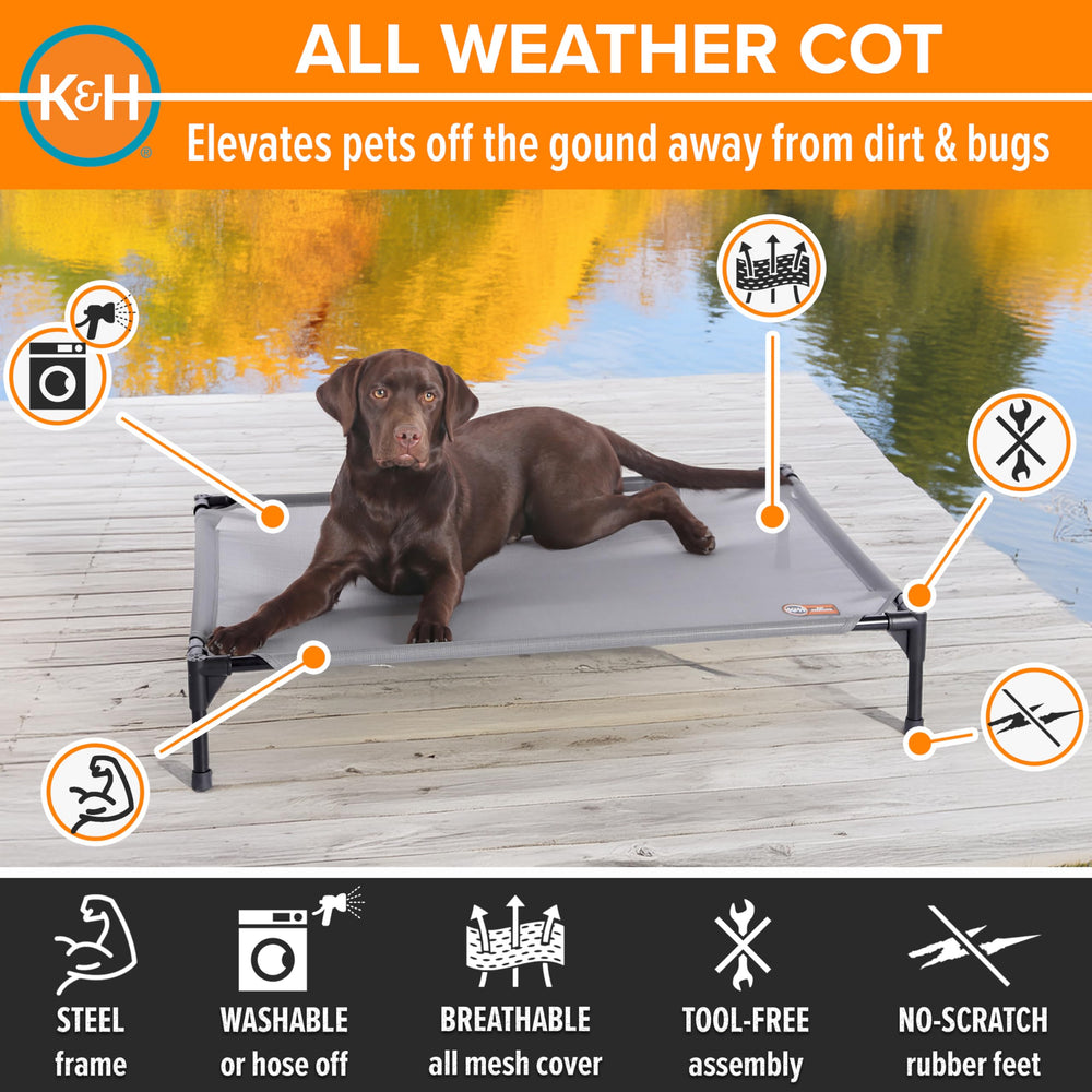 Lit en mesh respirant de K&H Pet Products avec housse imperméable