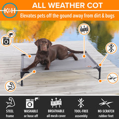 Lit en mesh respirant de K&H Pet Products avec housse imperméable