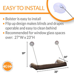 K\u0026H EZ Mount Bolster: ventouses robustes et cadre en acier pour une stabilité durable.