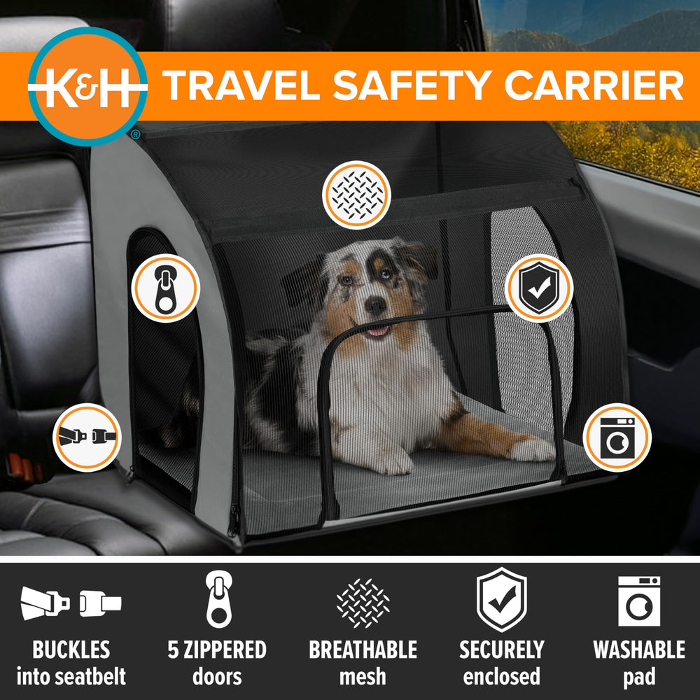 K&H Pet Products fenêtres en maille assurant ventilation et vue pendant le trajet.