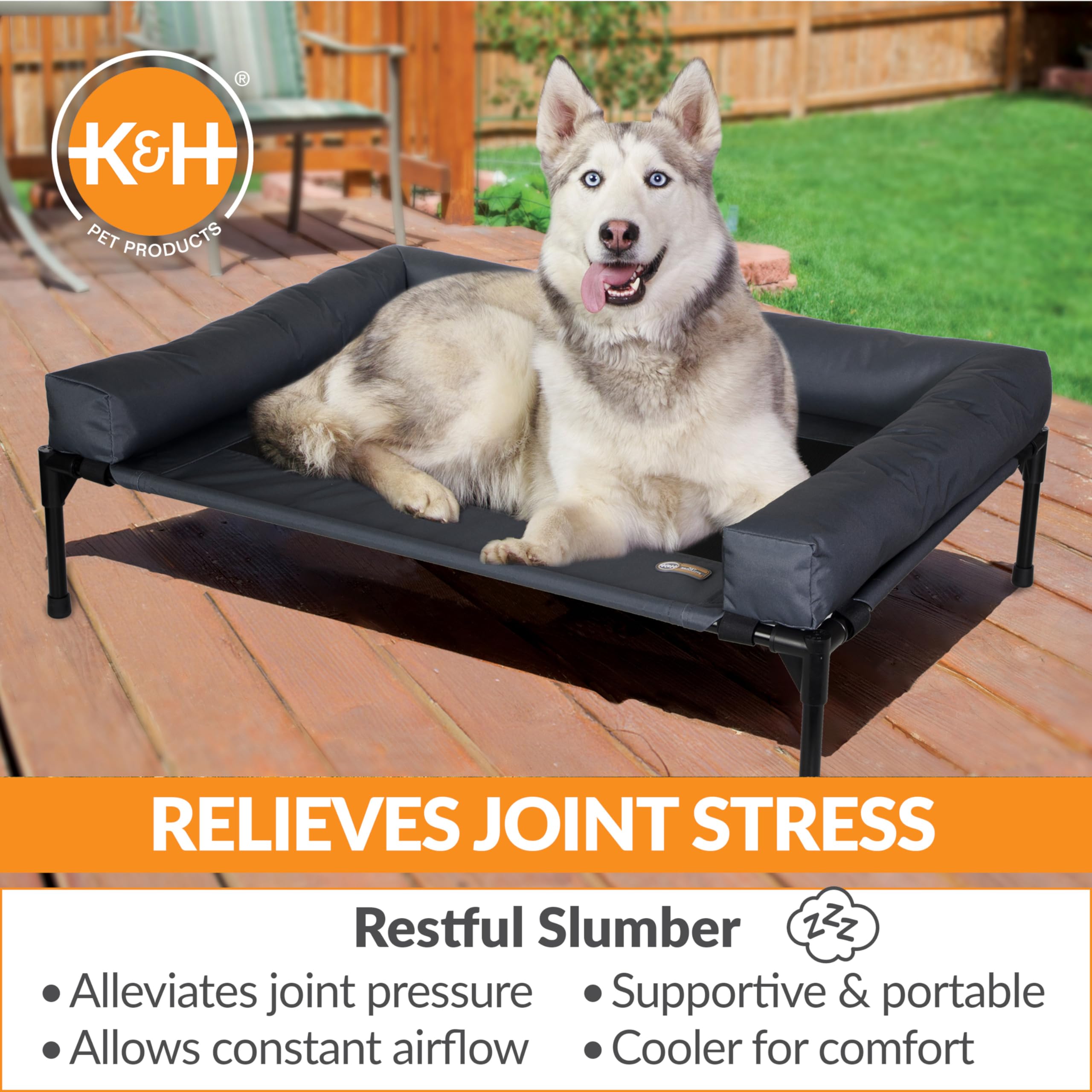 Housse lavable en machine du lit K&H pour chien Bolster.