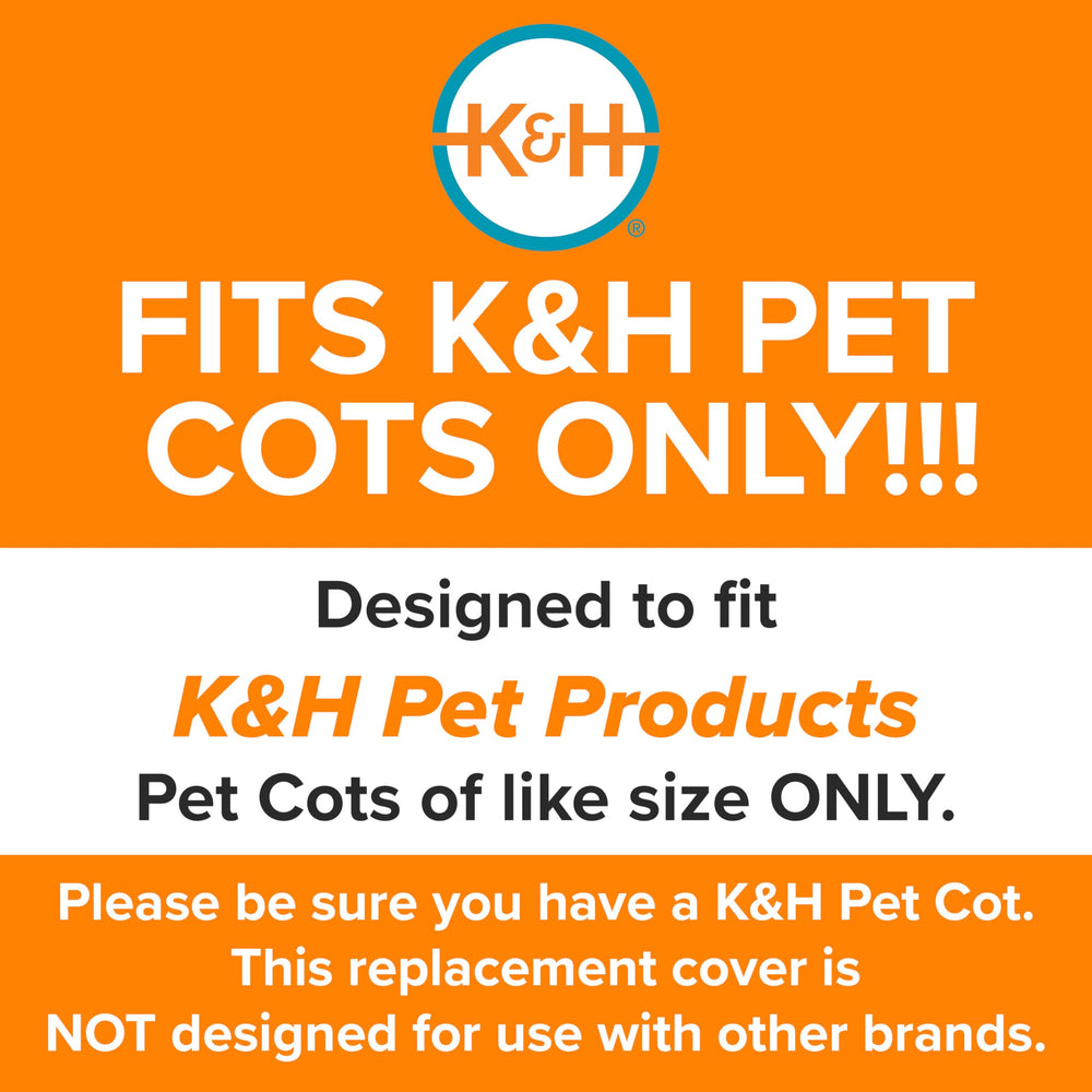 Housse remplacement K&H Pet Cot moyen 32x25 gris, résistance et nettoyage pratique.