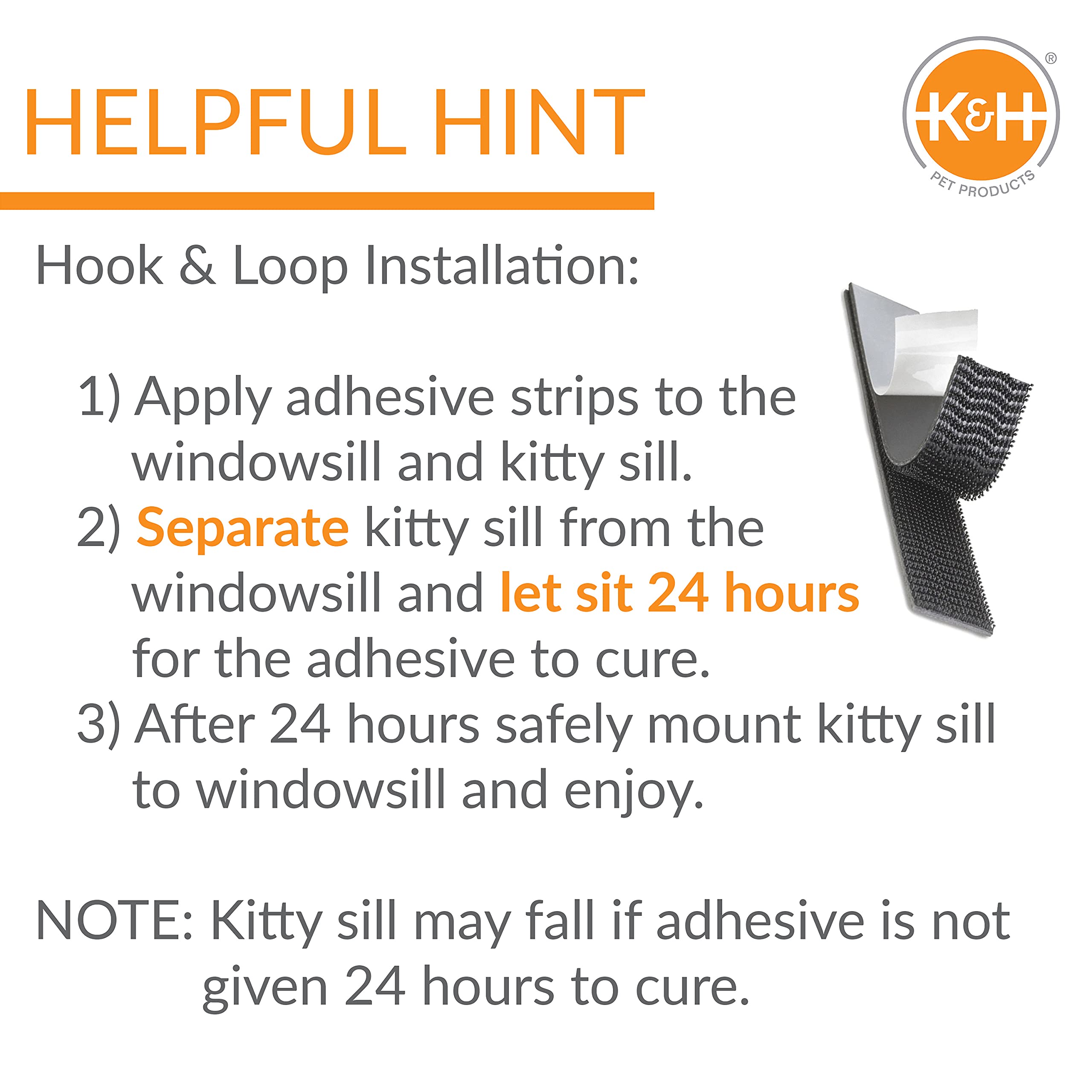 Installation sans outils avec ventouses Kitty Sill, fixation rapide et sécurisée.