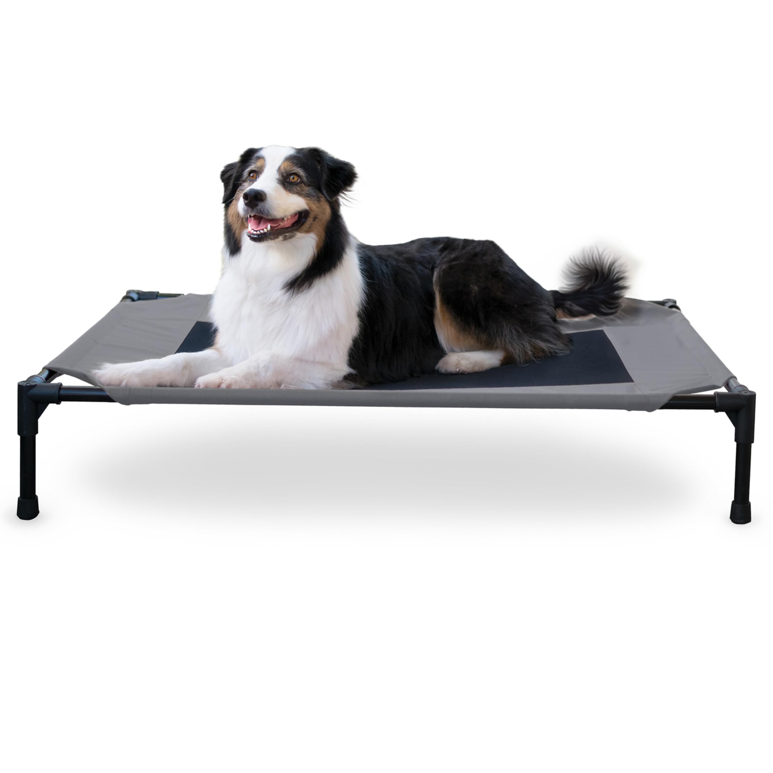 K&H Pet Products lit-chien élevé gris, confort et ventilation en extérieur