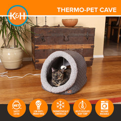 K&H Thermo-Pet Cave: extérieur en polyester luxueux pour un look moderne