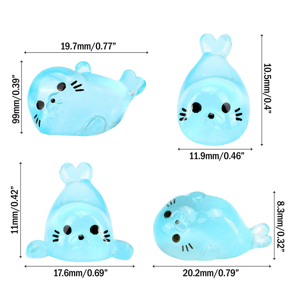 KH866 phoque en résine miniature, idéal pour aquarium et décor lumineux