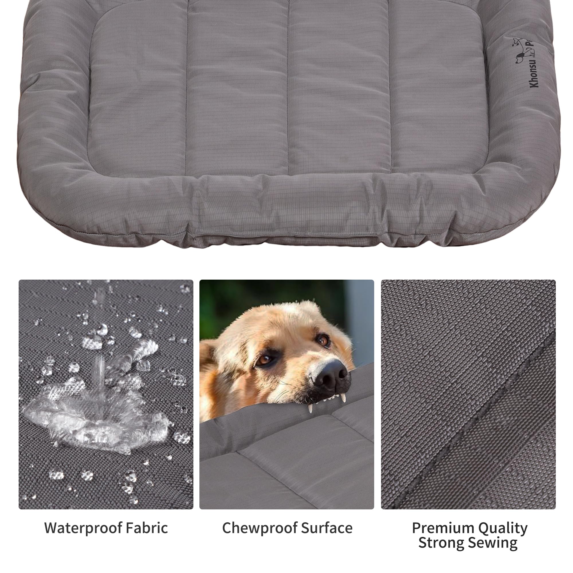 KHONSU PET lit durable, revêtement PVC imperméable et nettoyage facile
