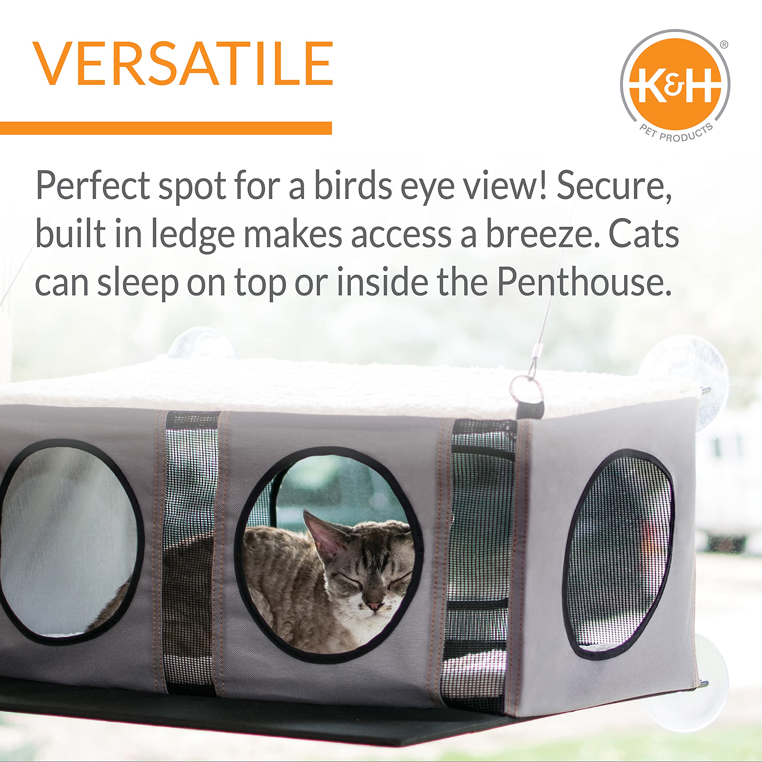 K&amp;H EZ Mount Penthouse: ventouses solides et cadre en acier pour fixation sécurisée.