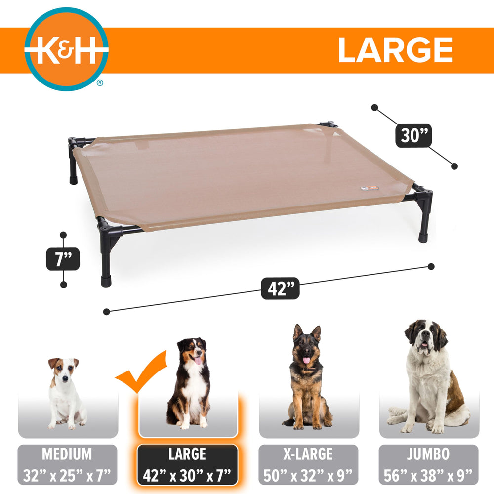 K&H housse amovible lavable pour lit chien élevé.