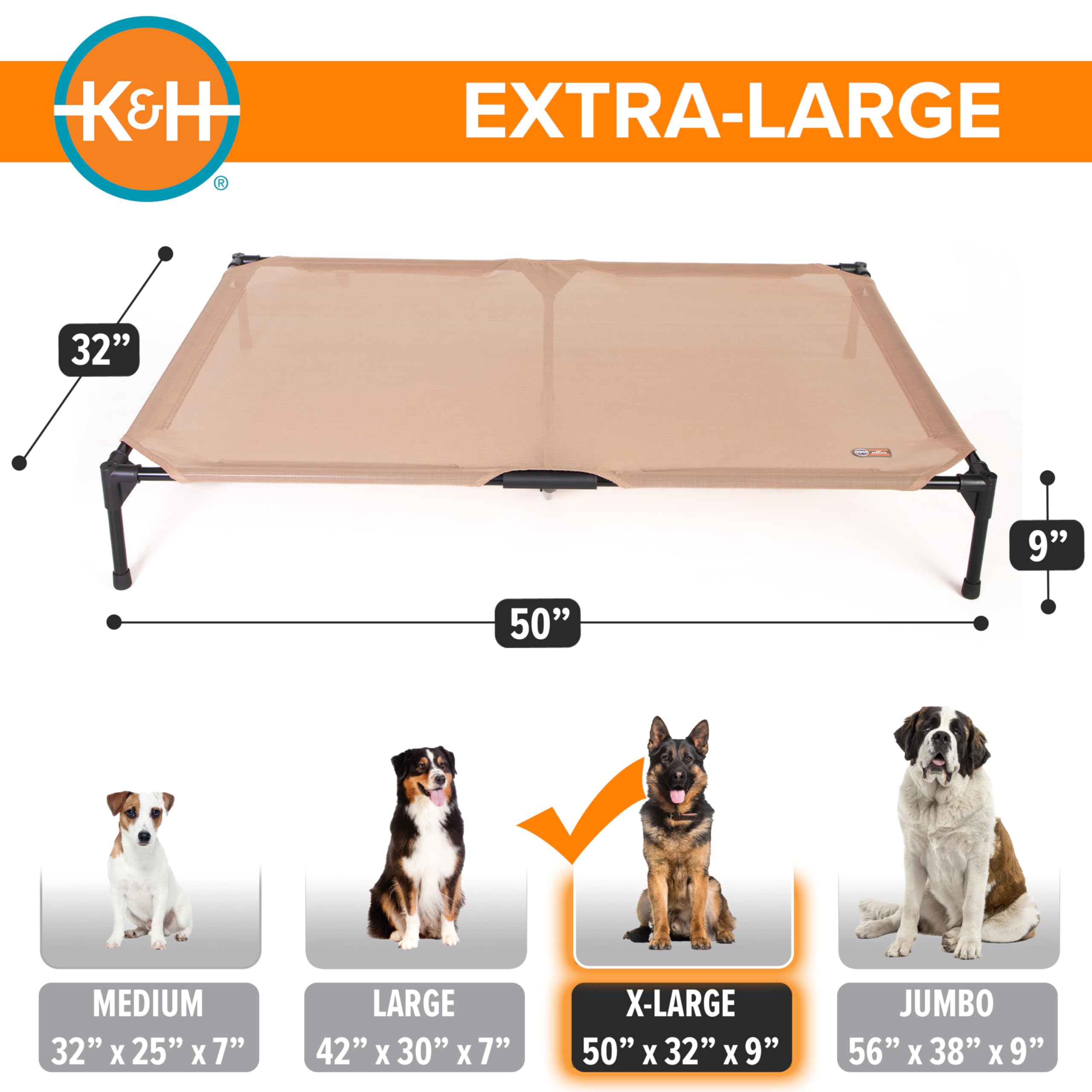 Housse amovible et lavable, lit chien K&H pour entretien facile.