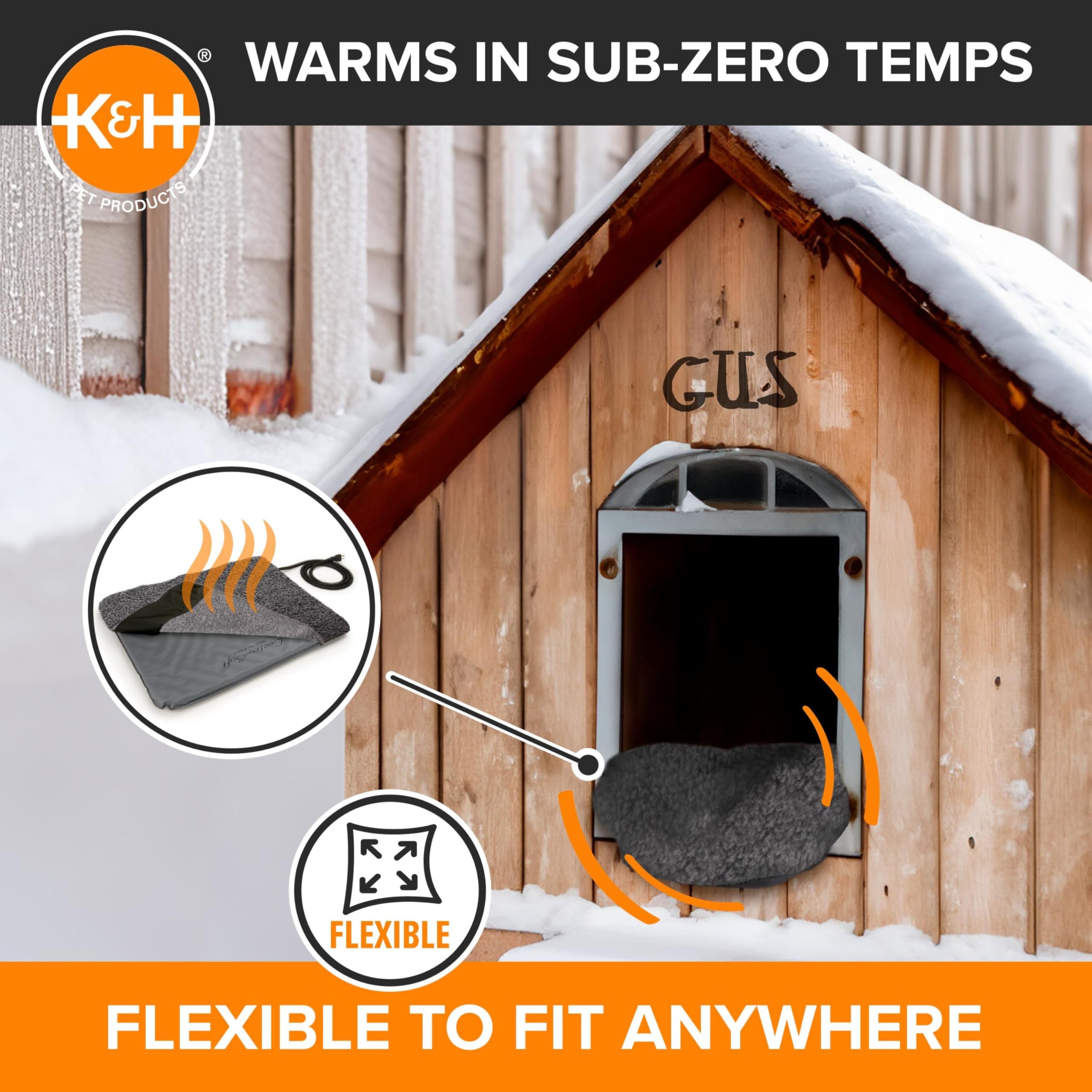 K&amp;H Lectro-Soft: thermostat intégré assure chaleur adaptée lorsque l'animal est dessus.