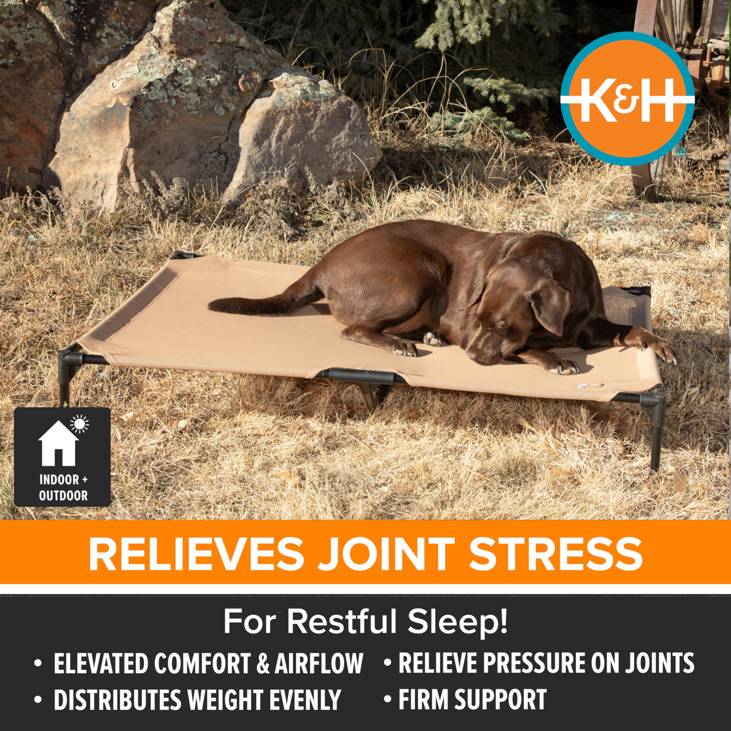 K&H cadre métallique robuste, couchage XL pour grands chiens.