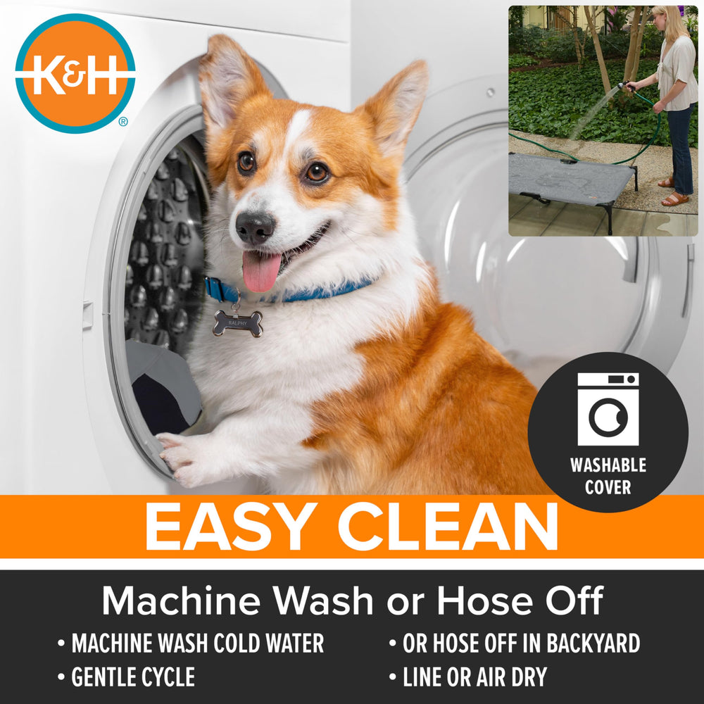 K&H lit chien elevé grand format 42x30 pouces pour grands chiens.