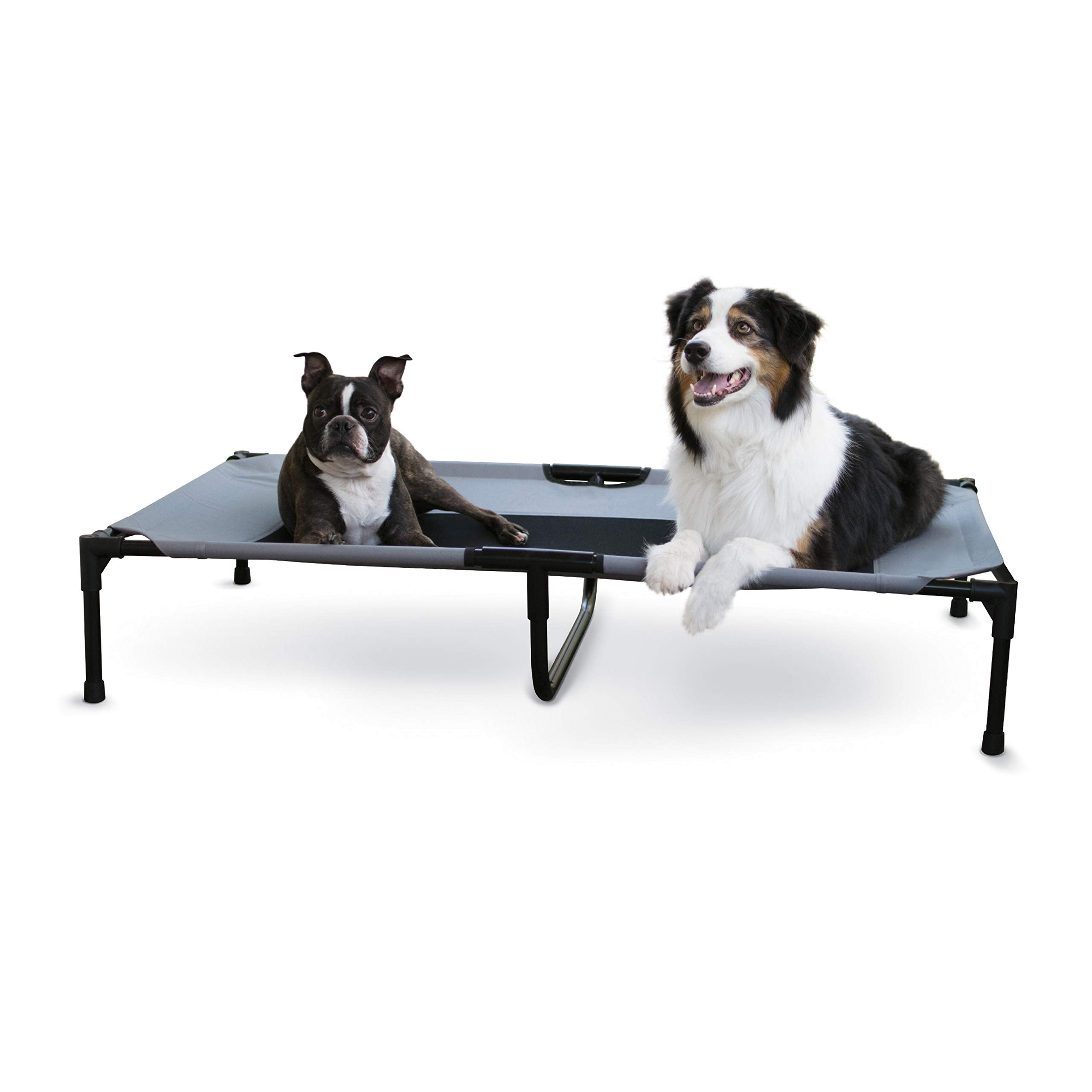 Lit surélevé K&H Pet Products pour chien XXL, cadre métallique robuste et stable.