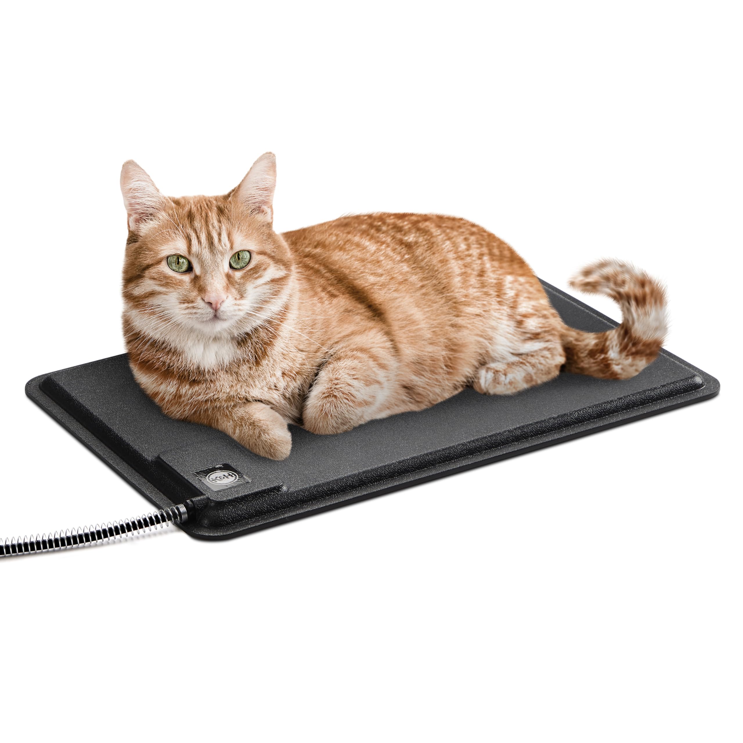 Tapis chauffant K&H pour chat en extérieur, chaleur sécurisée.