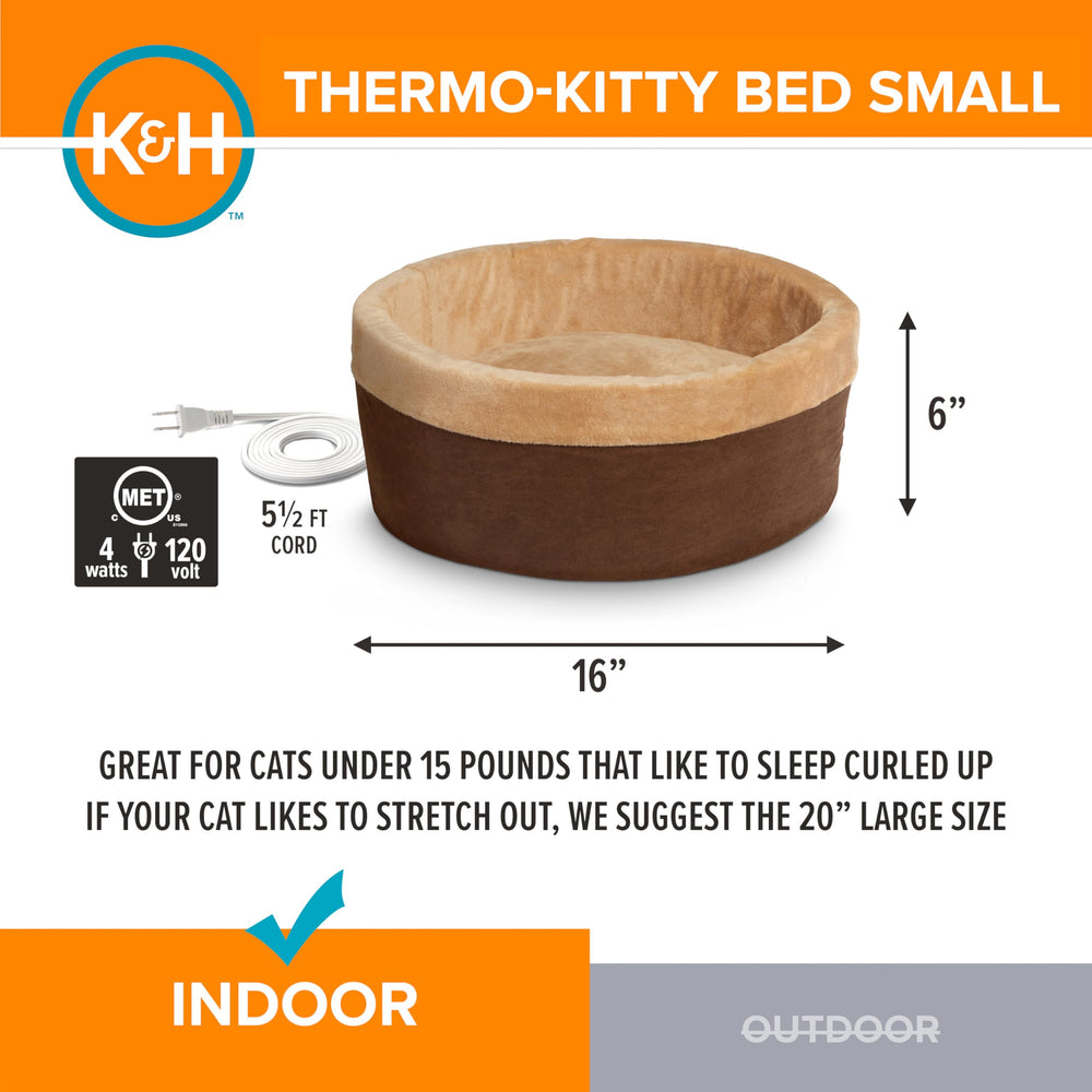 K&H Thermo-Kitty Bed murs-mousse 15 cm, soutien douillet pour repos