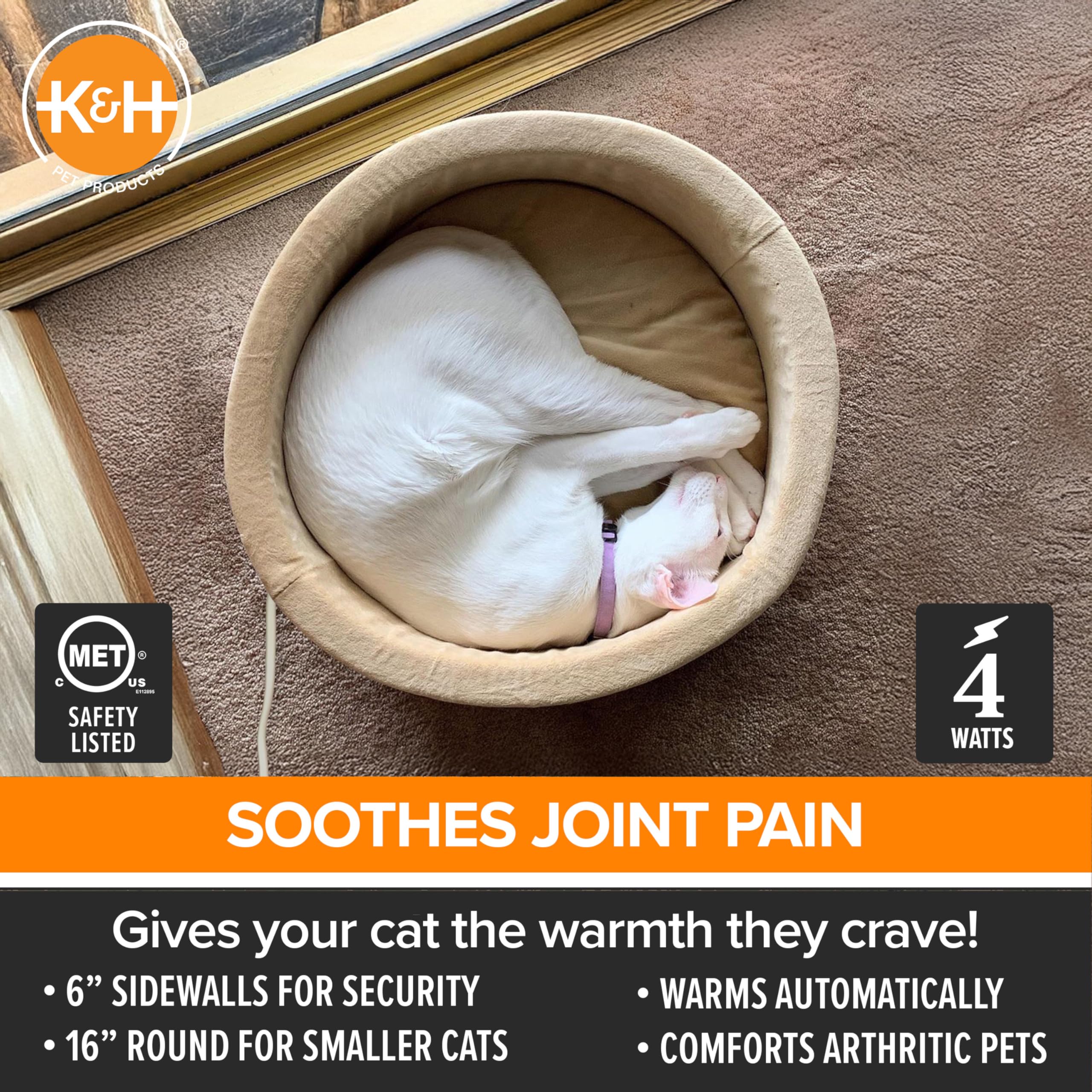 K&H Thermo-Kitty Bed thermostat intelligent, chaleur adaptée à la présence de l animal