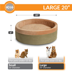 K&H Thermo-Kitty vue du rebord mousse de 6 po pour le confort.