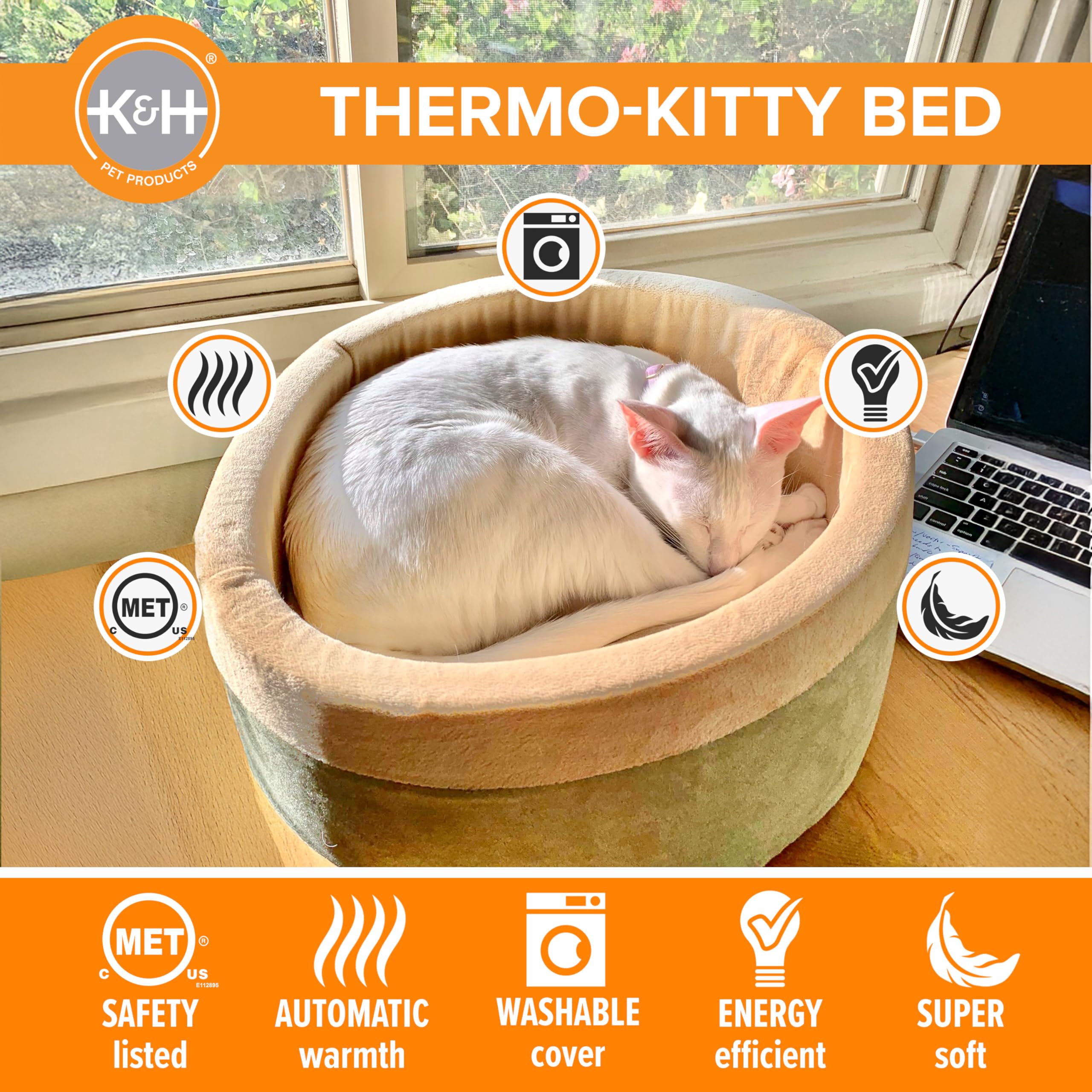 K&H Thermo-Kitty utilisation en intérieur, idéal pour chats et chiens.