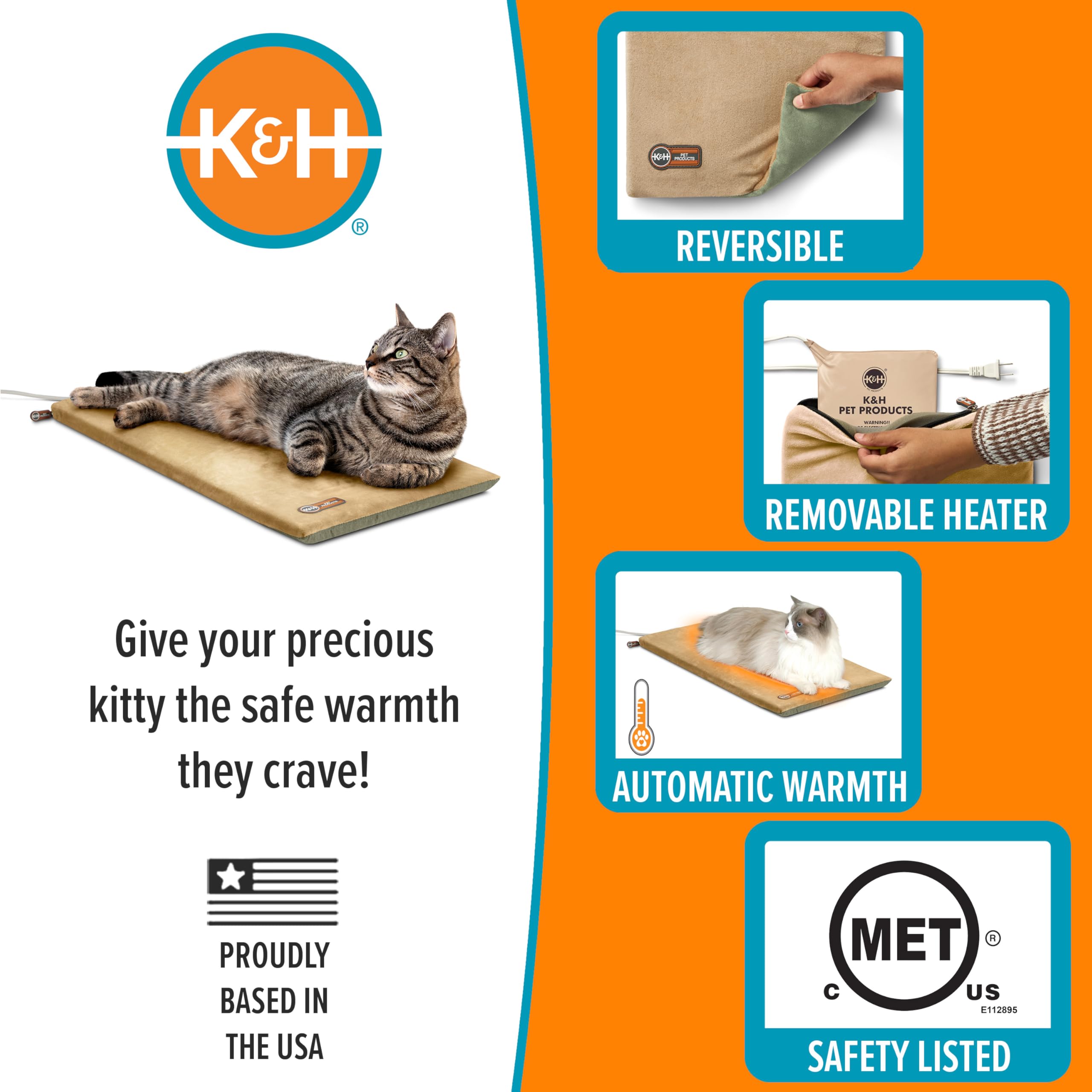 khp-thermo-kitty-mat 12-5x25 pouces s'adapte à la plupart des espaces.