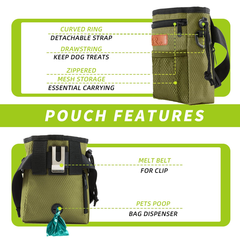 KHPR sac dressage chien emplacement poche sacs caca inclus pour praticité