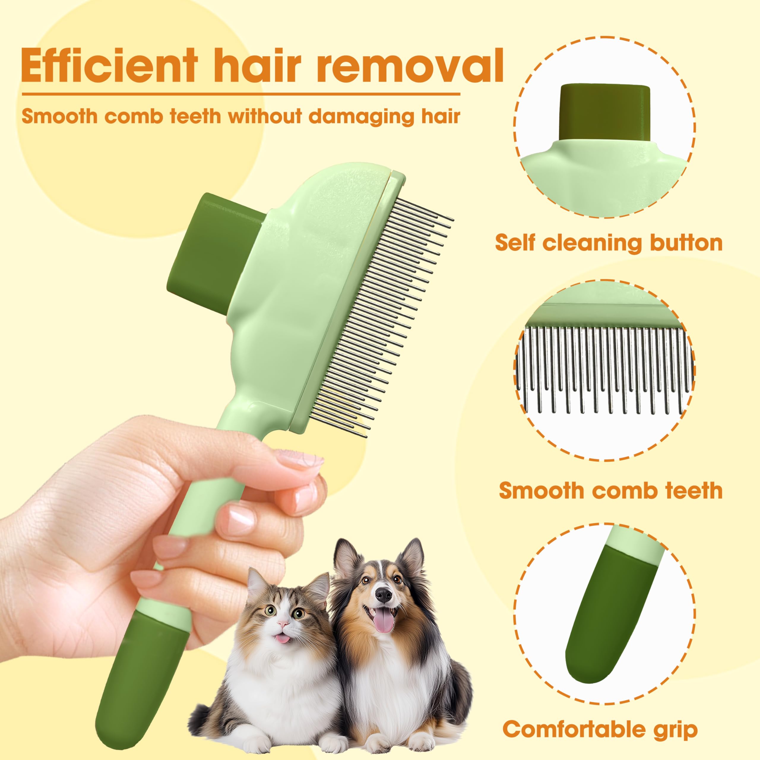 Brosse KHQBG anti-poils pour chien au poil long, entretien du pelage en douceur.