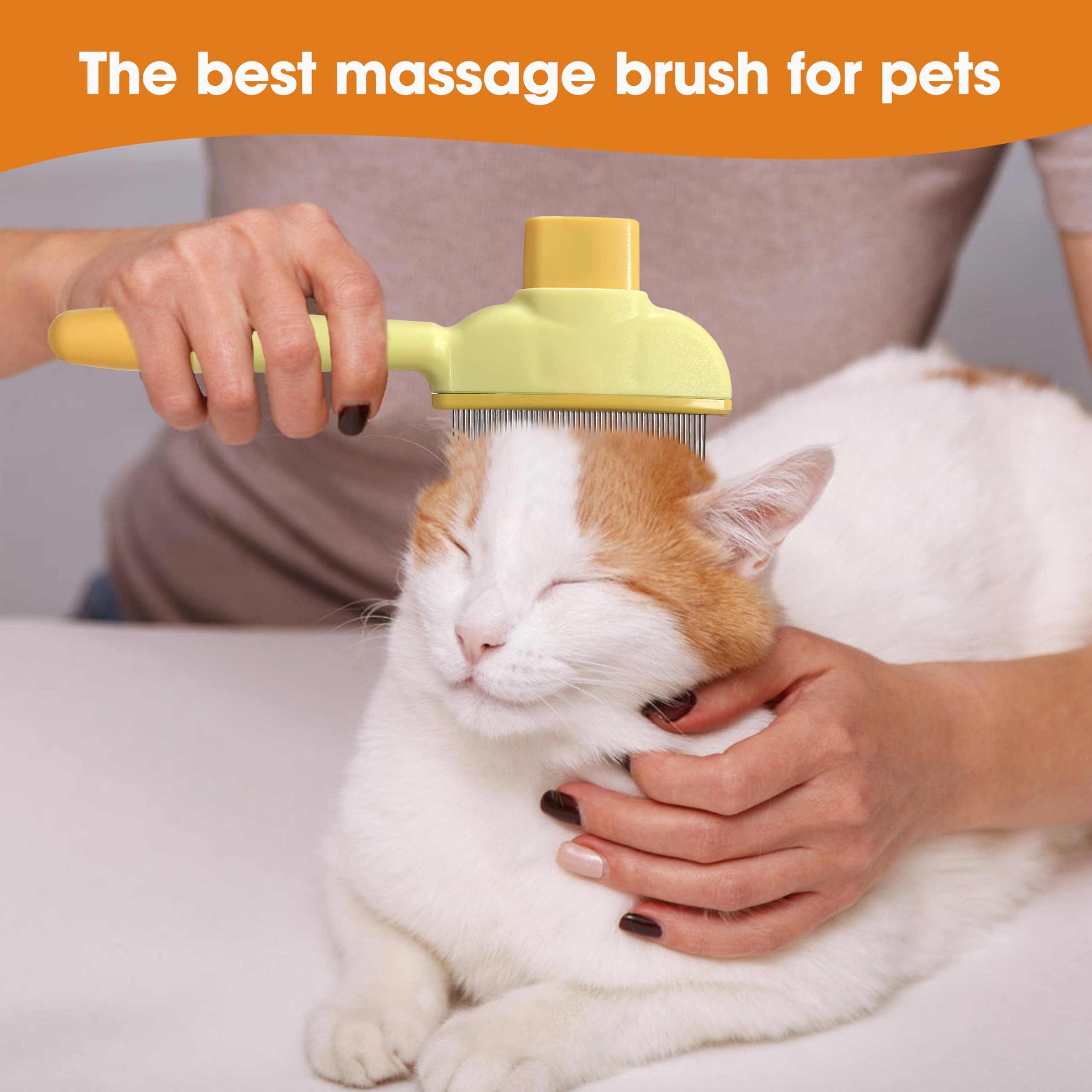 KHQBG brosse jaune, durable et pratique pour le toilettage quotidien.