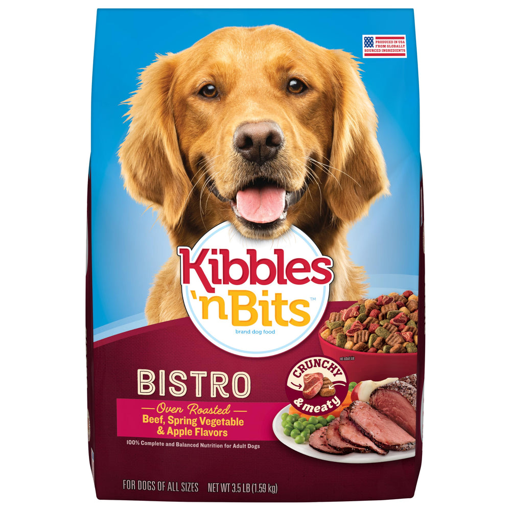 Kibbles 'n Bits Bistro croquettes boeuf au four pour chien adulte.