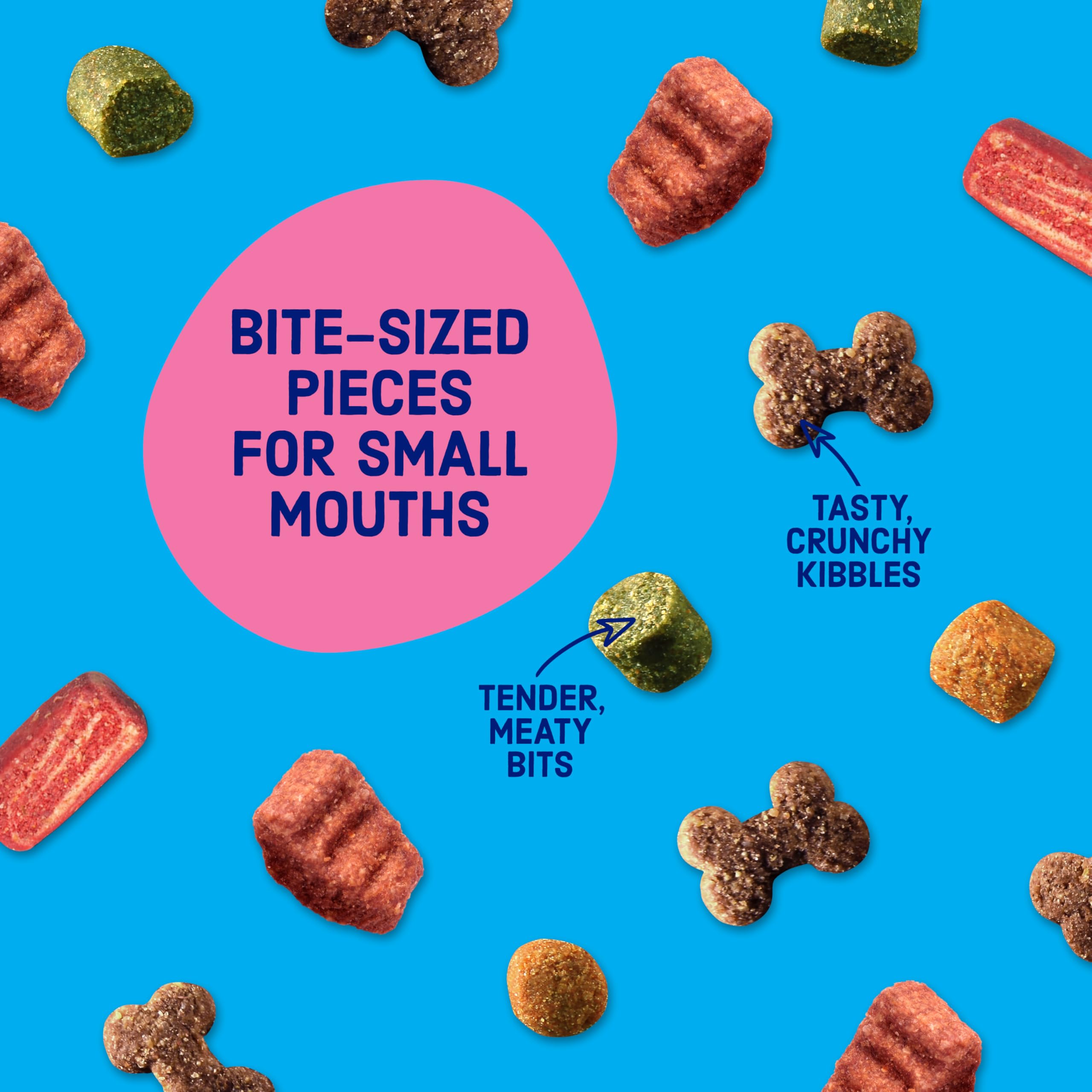 Poids et activité: sachet Mini Bits adapté pour petit chien.