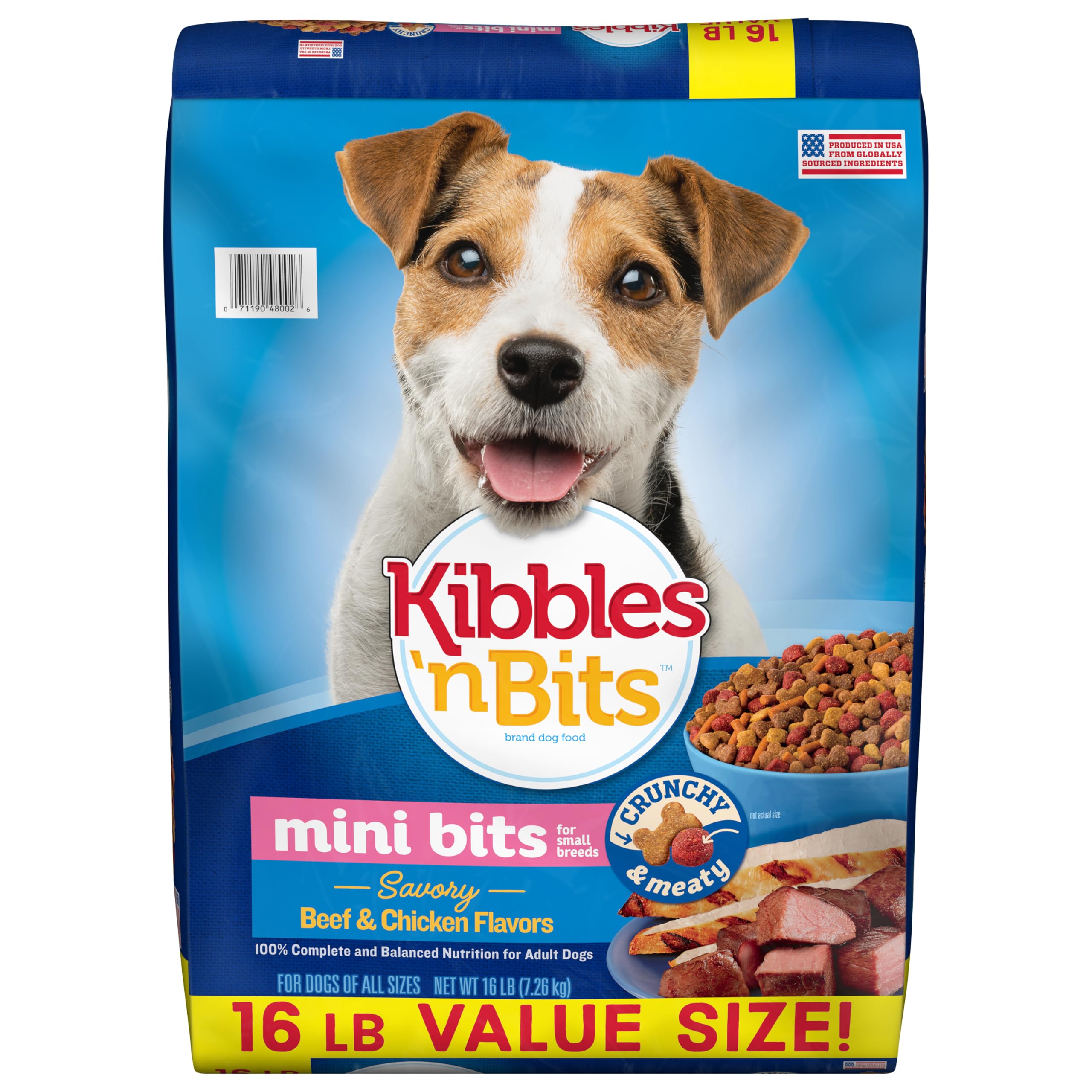 Kibbles n Bits Mini Bits sac 16 lb, croquettes petites pour petits chiens