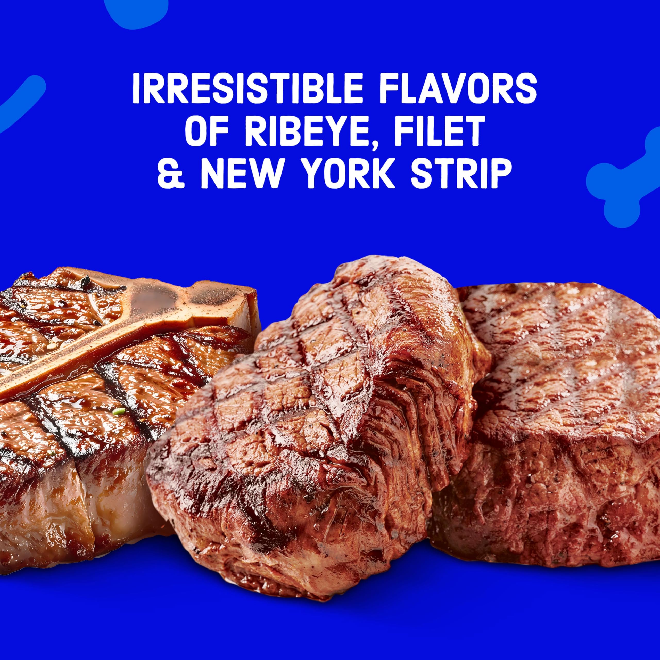 Kibbles 'n Bits Triple Steak arômes boeuf riches, saveur appréciée par les chiens.