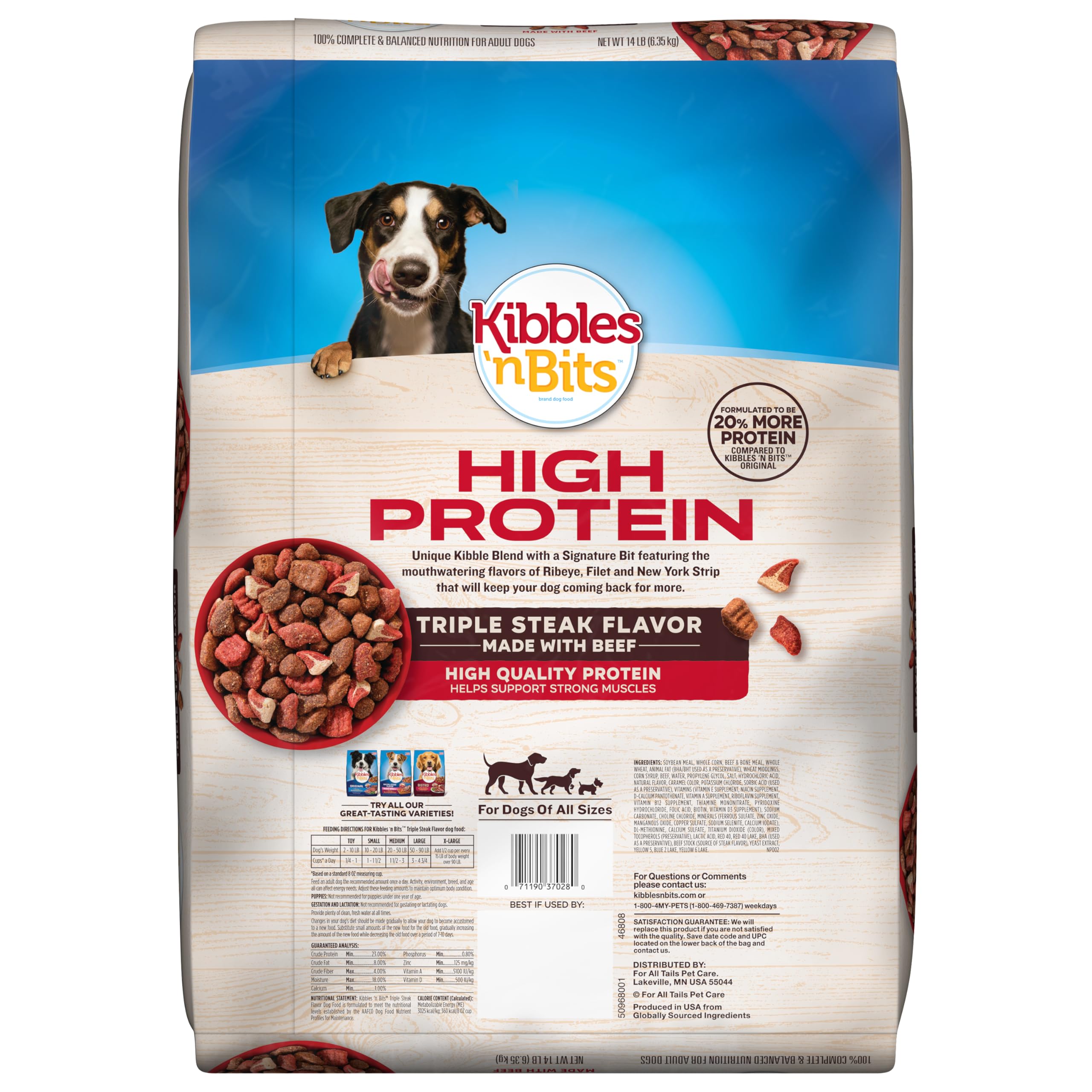 Kibbles 'n Bits Triple Steak utilisation quotidienne simple dans la gamelle.