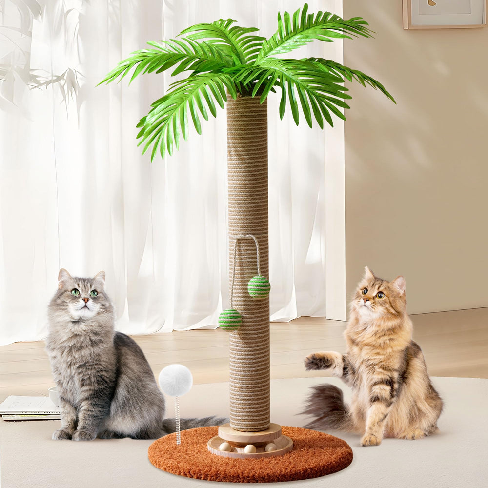 Kicari arbre-chat-palme-32-pouces, grande surface de grattage pour étirer le corps.