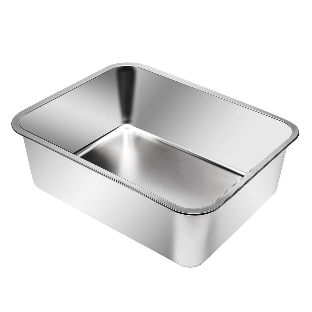 Kichwit bac litière grand format en inox pour chats de grande taille