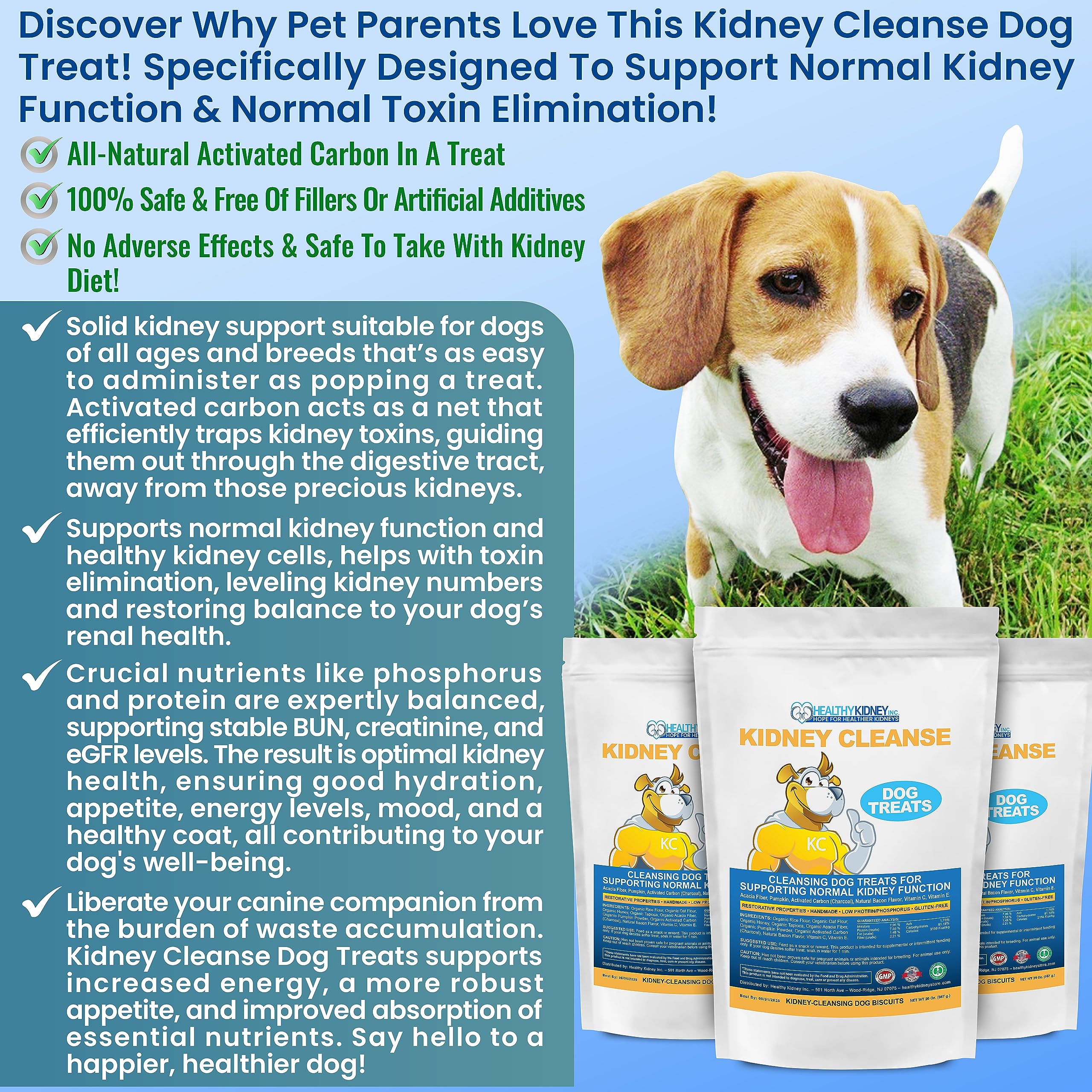 Kidney Restore: carbone actif et fibre acacia pour élimination des toxines.