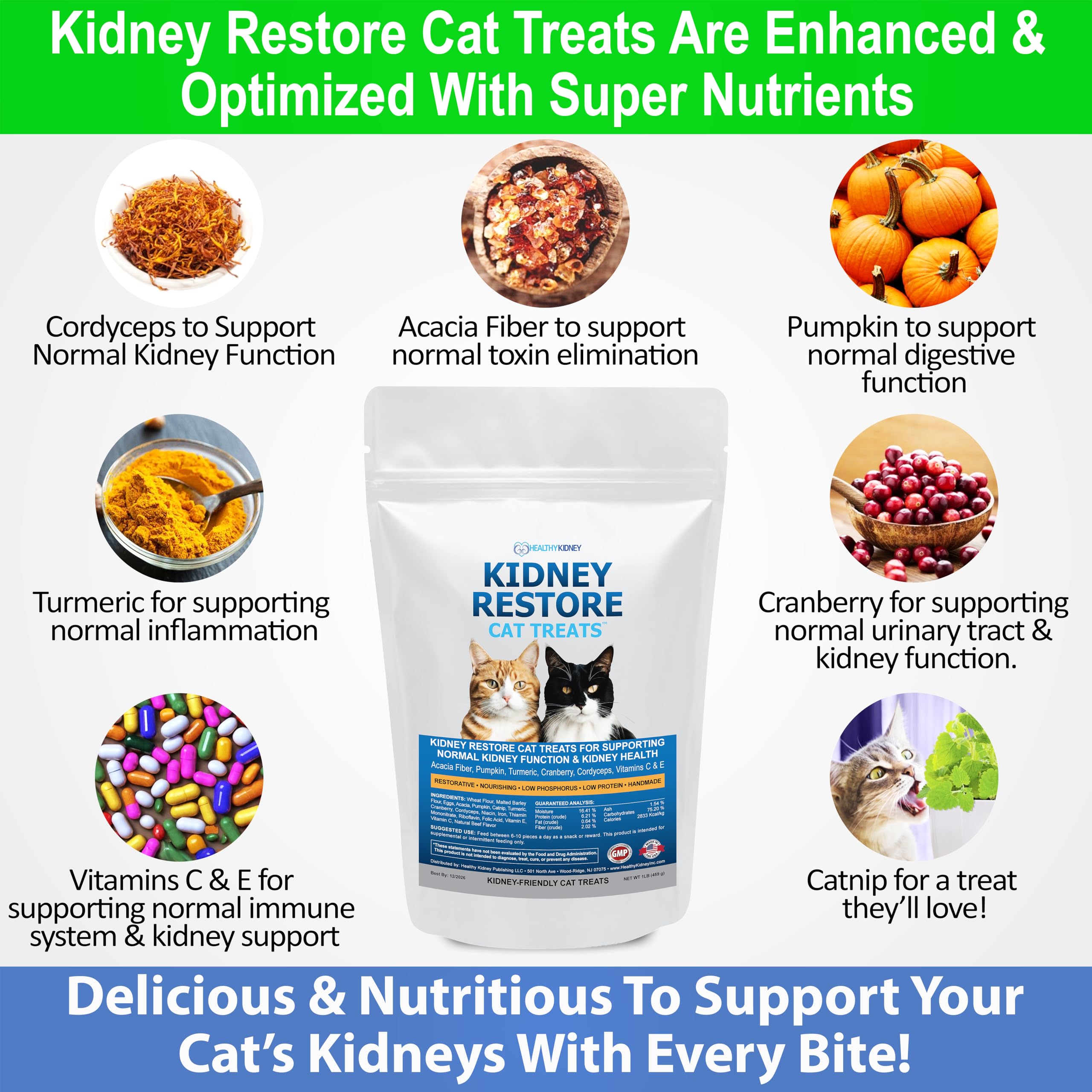 Soutien rénal potentiel avec fibres d'acacia dans Kidney Restore.