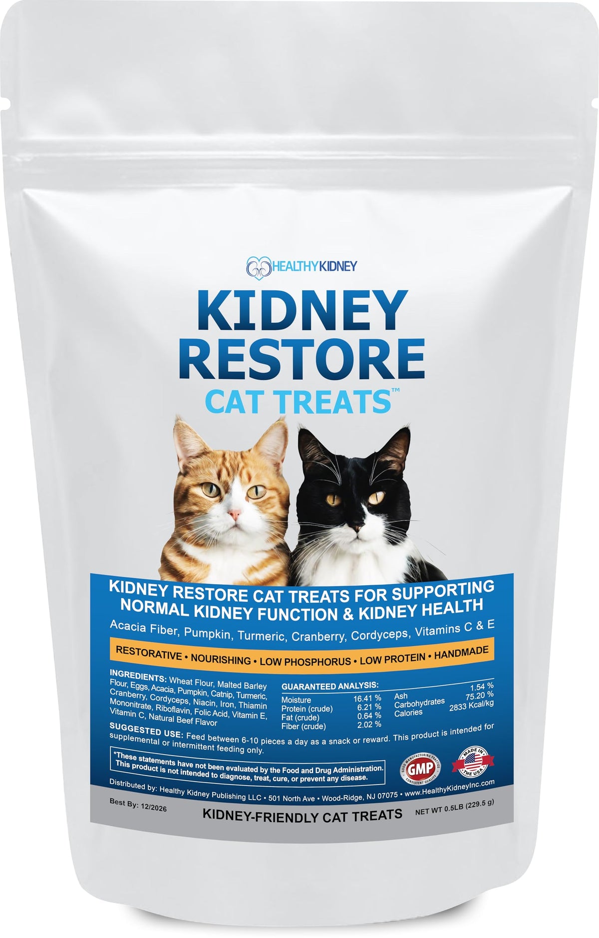 Friandises Kidney Restore au thon pour chat, plaisir gustatif et soutien rénal potentiel.