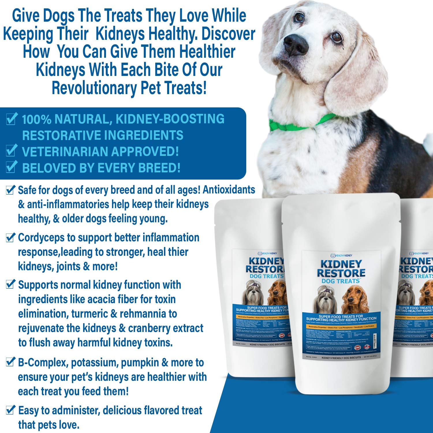 Composition nutritionnelle Kidney Restore friandises bacon pour chien
