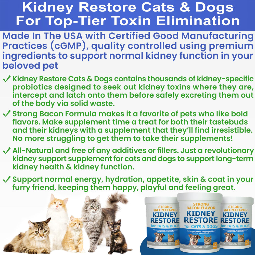 Kidney Restore: poudre à ajouter dans la nourriture du chat pour soutien rénal doux